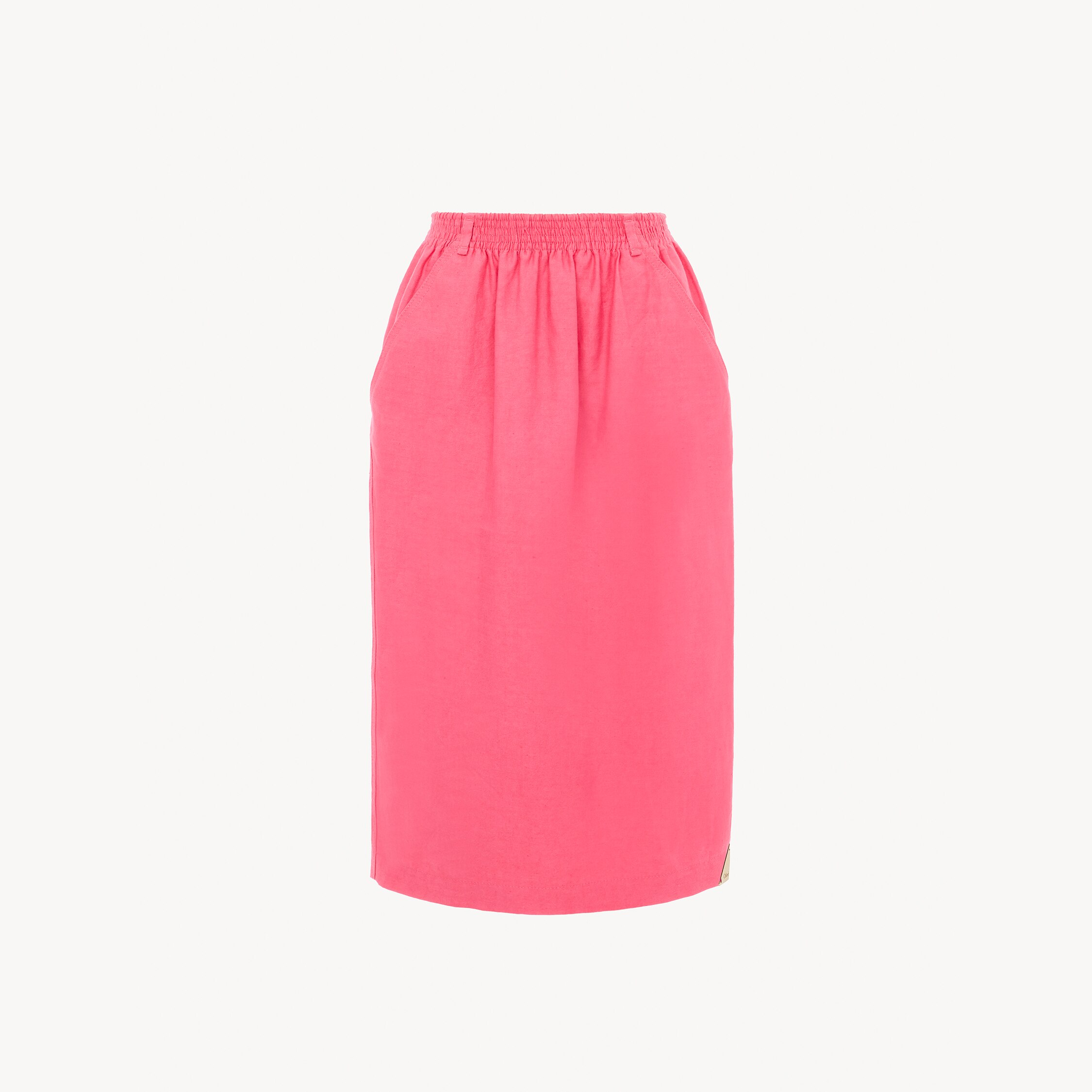 Chloé – Midi pencil skirt in cotton-mix gabardine – Pink Fizz – 46 – Cotton