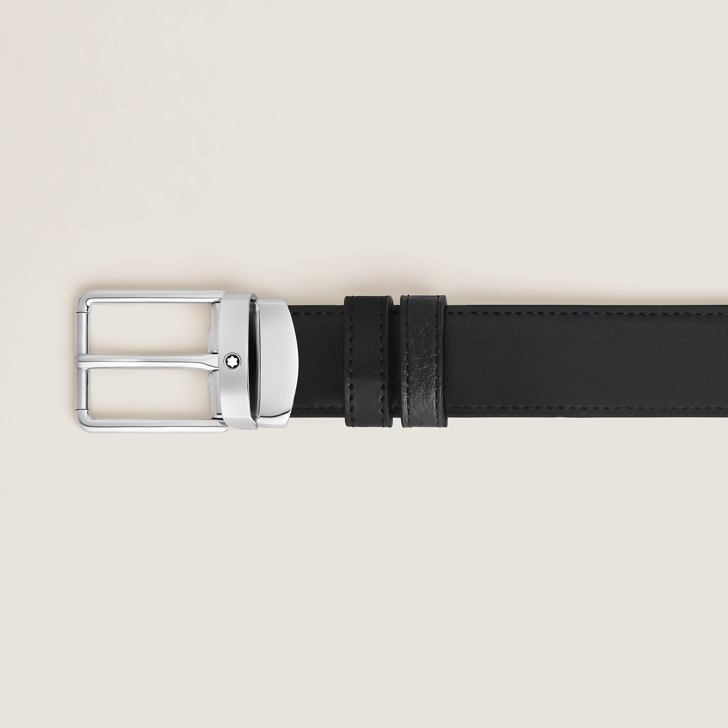  Montblanc - Alltagstauglicher Wendbarer Gürtel 30 Mm Aus Genarbtem Leder - Schwarz - Mb222181 - Gürtel 