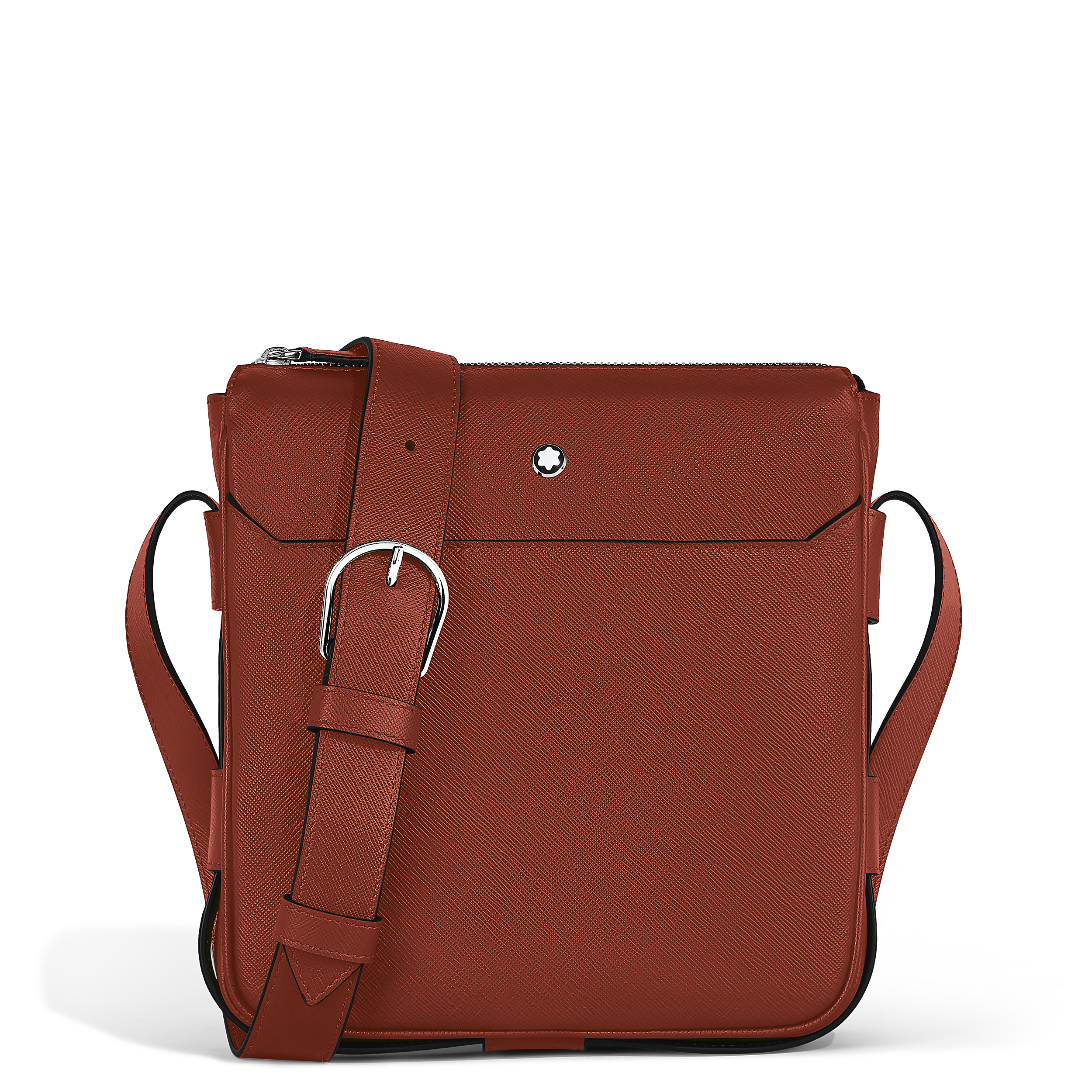 Montblanc - Vertical Belt Messenger Bag In Sartorial Leather - Leather - Mb222935 - Messengers   Red Oak