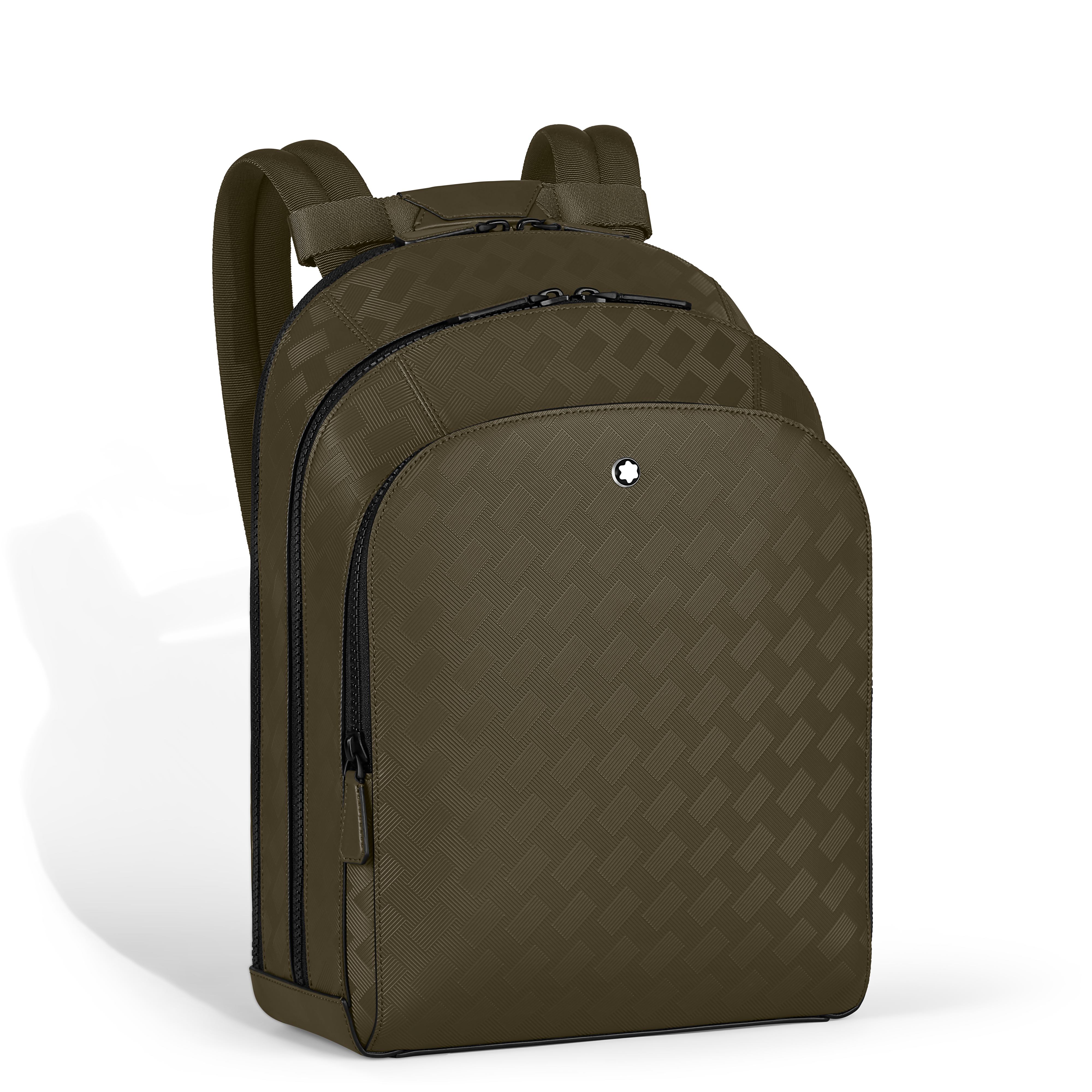  Montblanc - Mittelgroßer Rucksack Mit 3 Fächern Aus Extreme Leder - Khaki - Leder - Mb221594 - Rucksäcke 