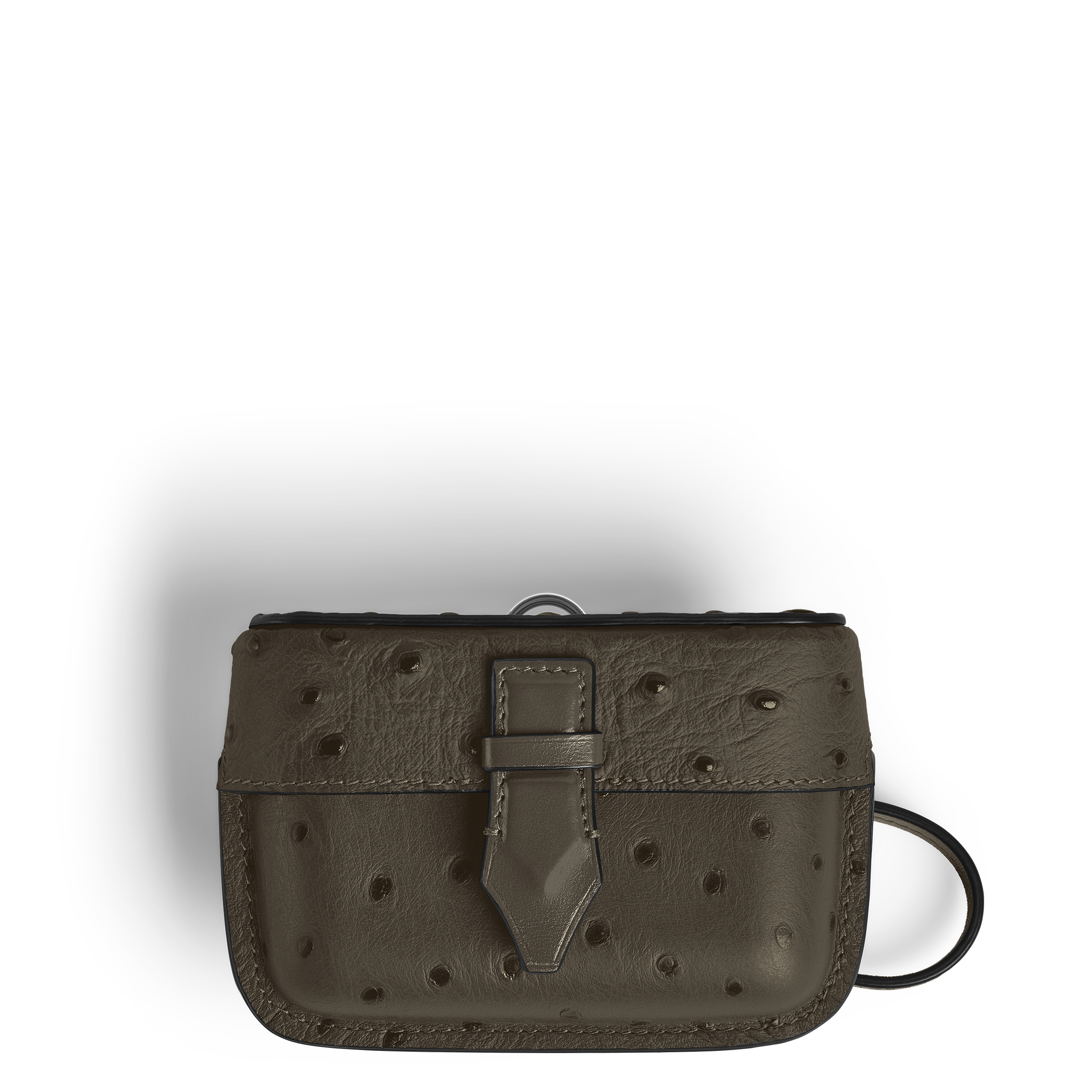 Montblanc - Nib Accessory Case With Strap In Ostrich-Embossed Leather - Leather - Mb220476 - Bag Accessories   Khaki