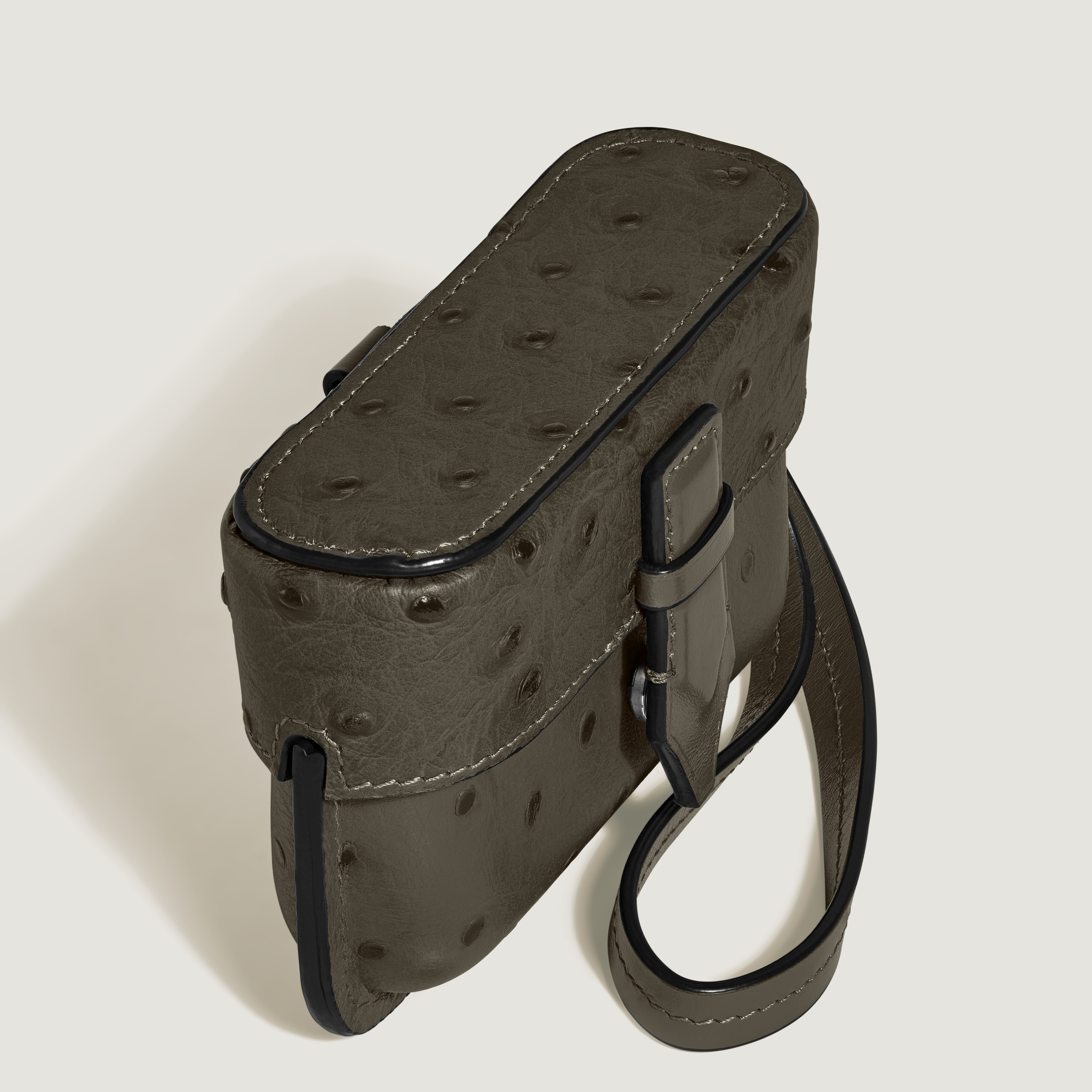  Montblanc - Custodia Per Accessori Con Tracolla In Pelle Stampata Struzzo - Kaki - Pellame - Mb220476 - Accessori Per Borse 