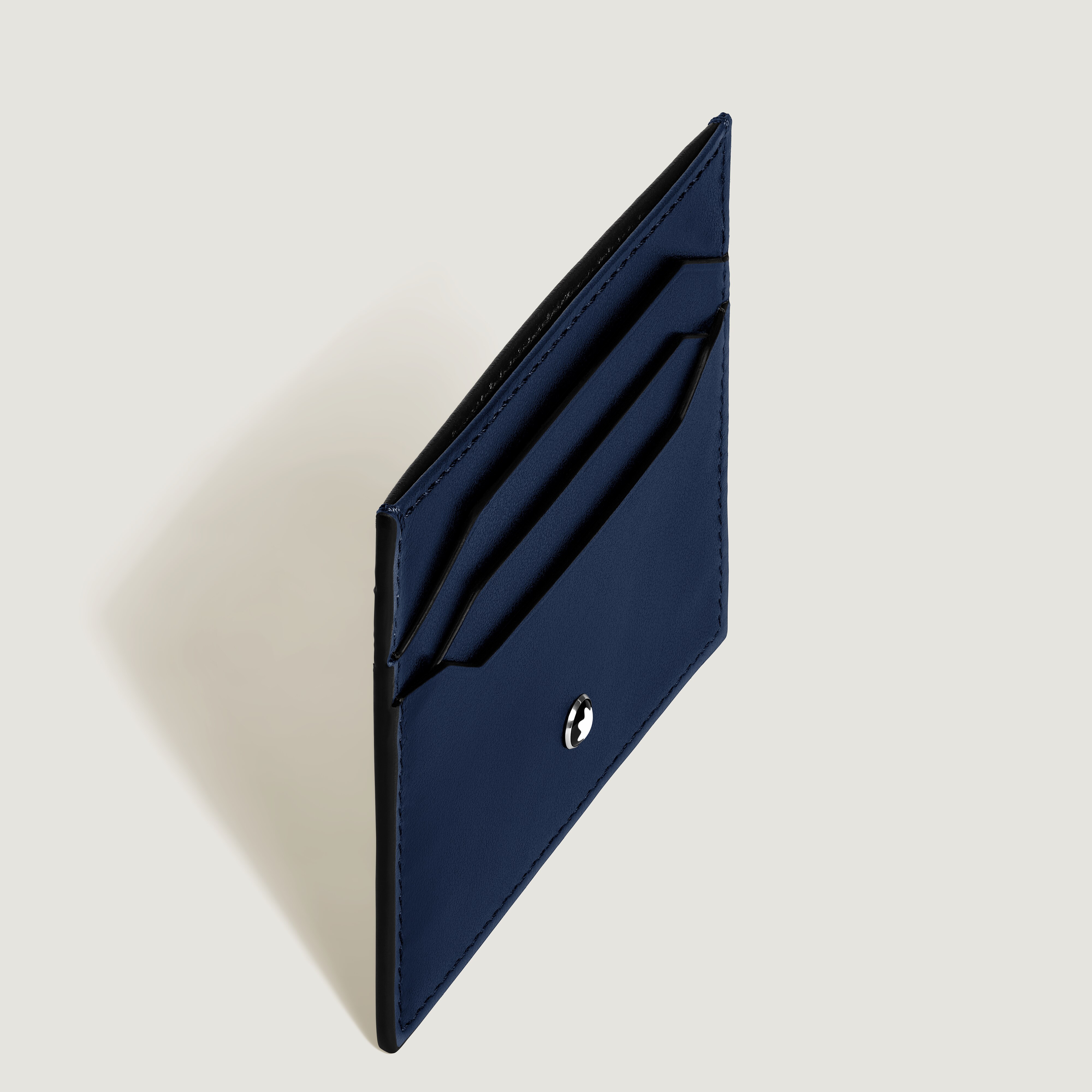  Montblanc - Porte-cartes 6cc En Cuir Meisterstück - Ink Blue / Noir - Cuir - Mb221664 - Porte-cartes 