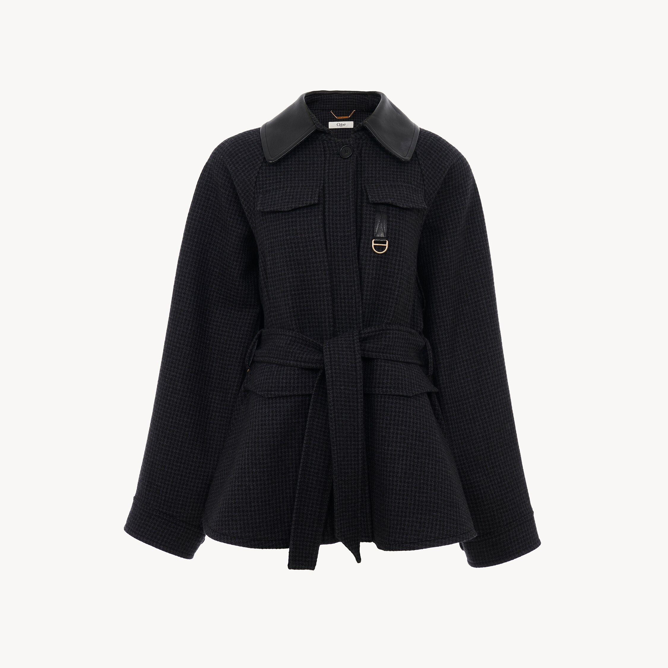 Chloé Veste Utilitaire En Laine Pied-de-poule In Animal Print