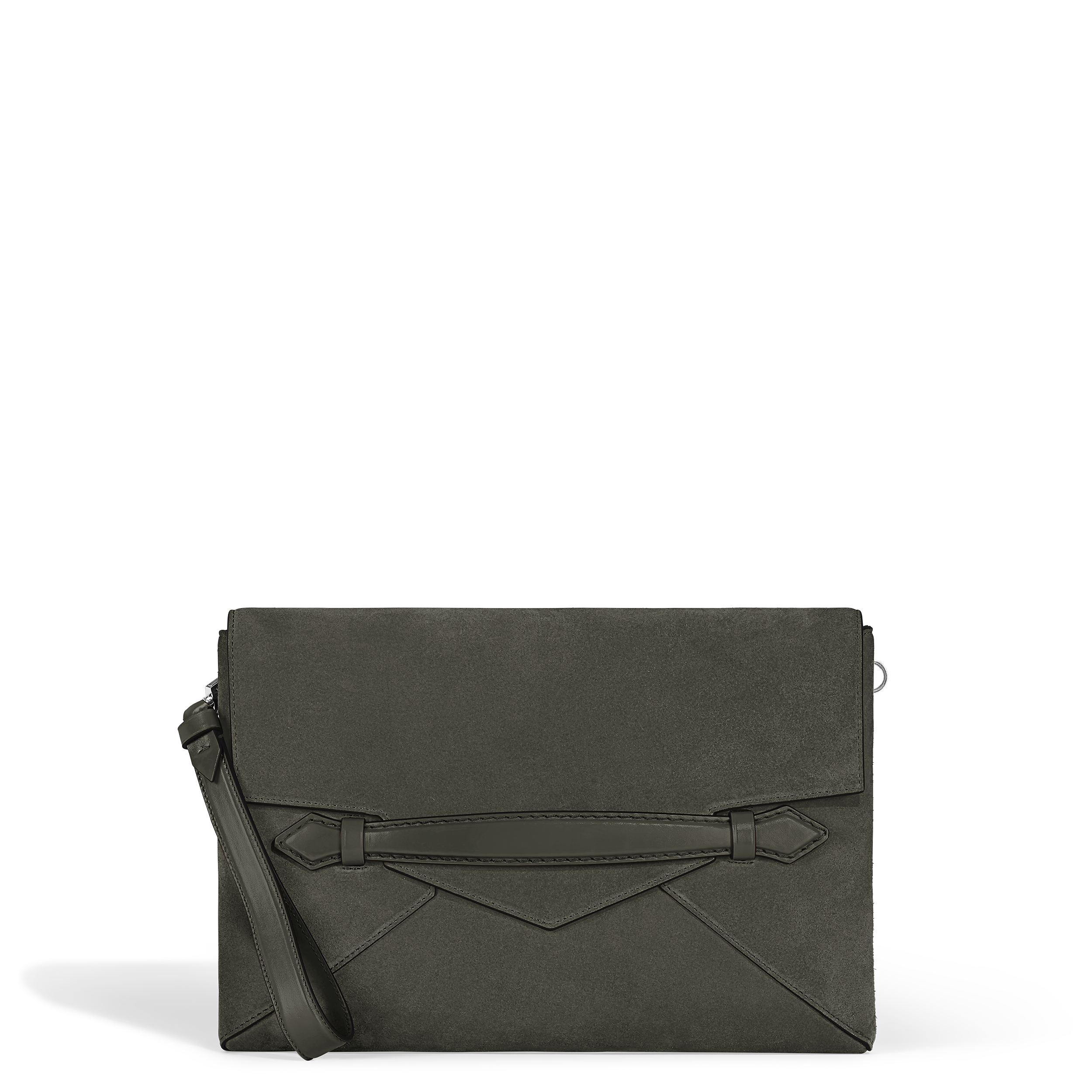 Montblanc - Envelope Clutch Document Holder - Leather - Mb222281 - Clutch Bags   Khaki