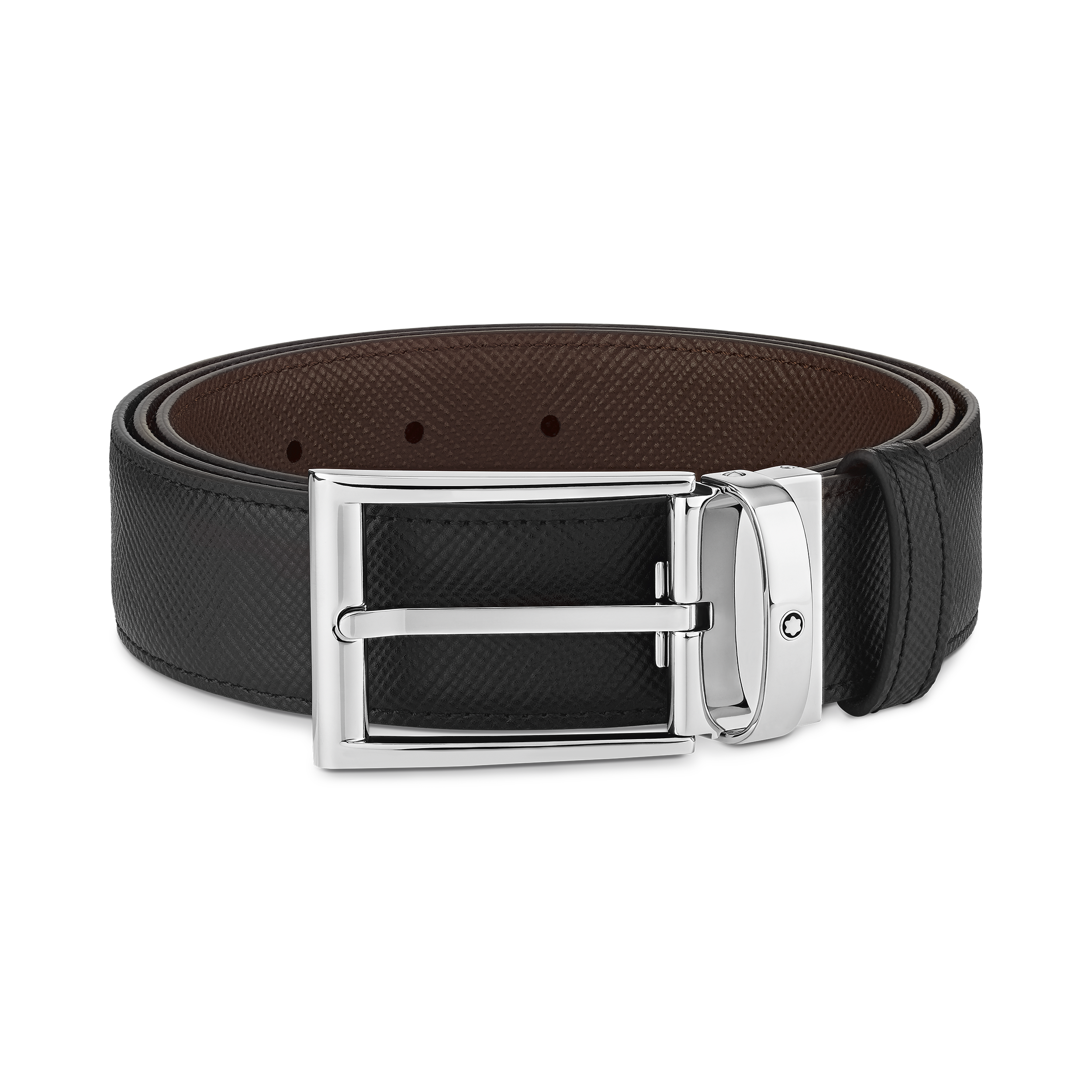  Montblanc - Wendbarer Rechteckiger Gürtel 35 Mm Aus Sartorial Leder - Schwarz | Braun - Leder - Mb118436 - Gürtel 