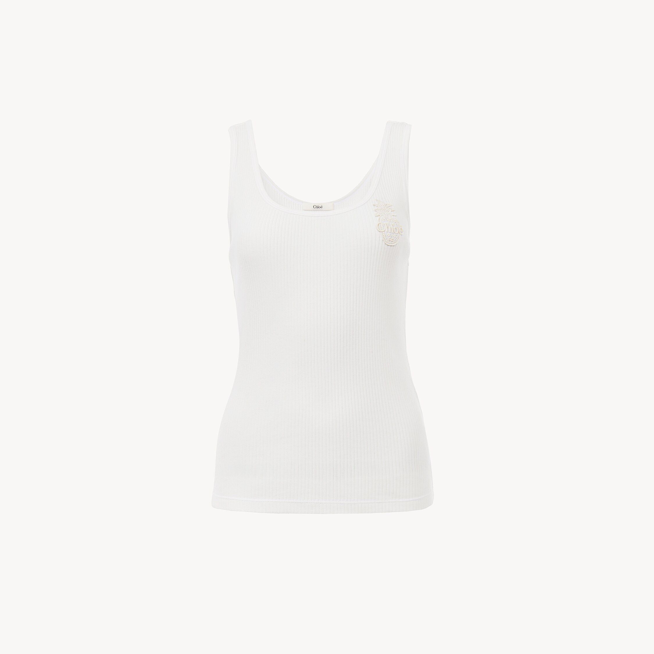 Chloé Tank Top In Cotton Jersey In White
