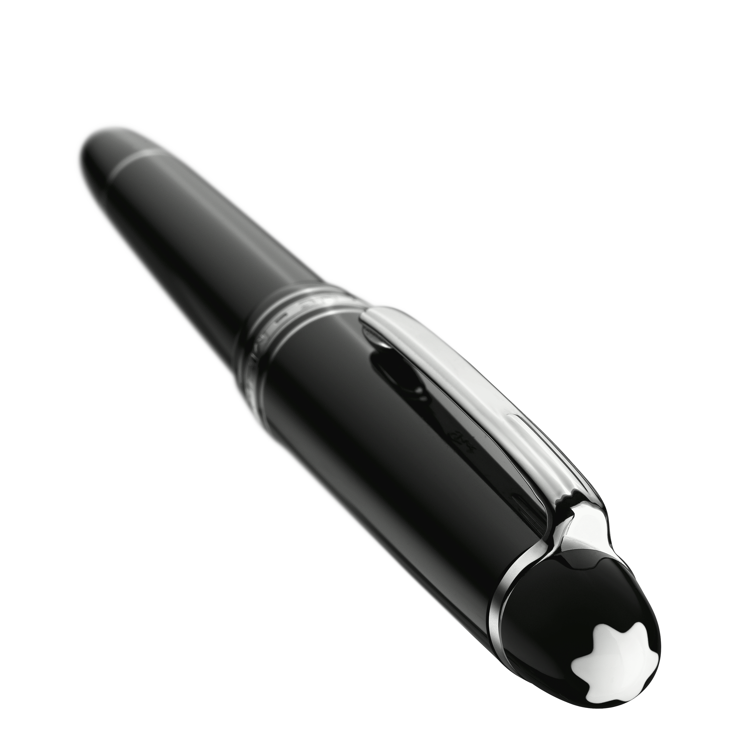  Montblanc - Platinumbeschichteter Meisterstück Classique Füllfederhalter - Schwarz - Edelharz - Mb132469 - Füllfederhalter 