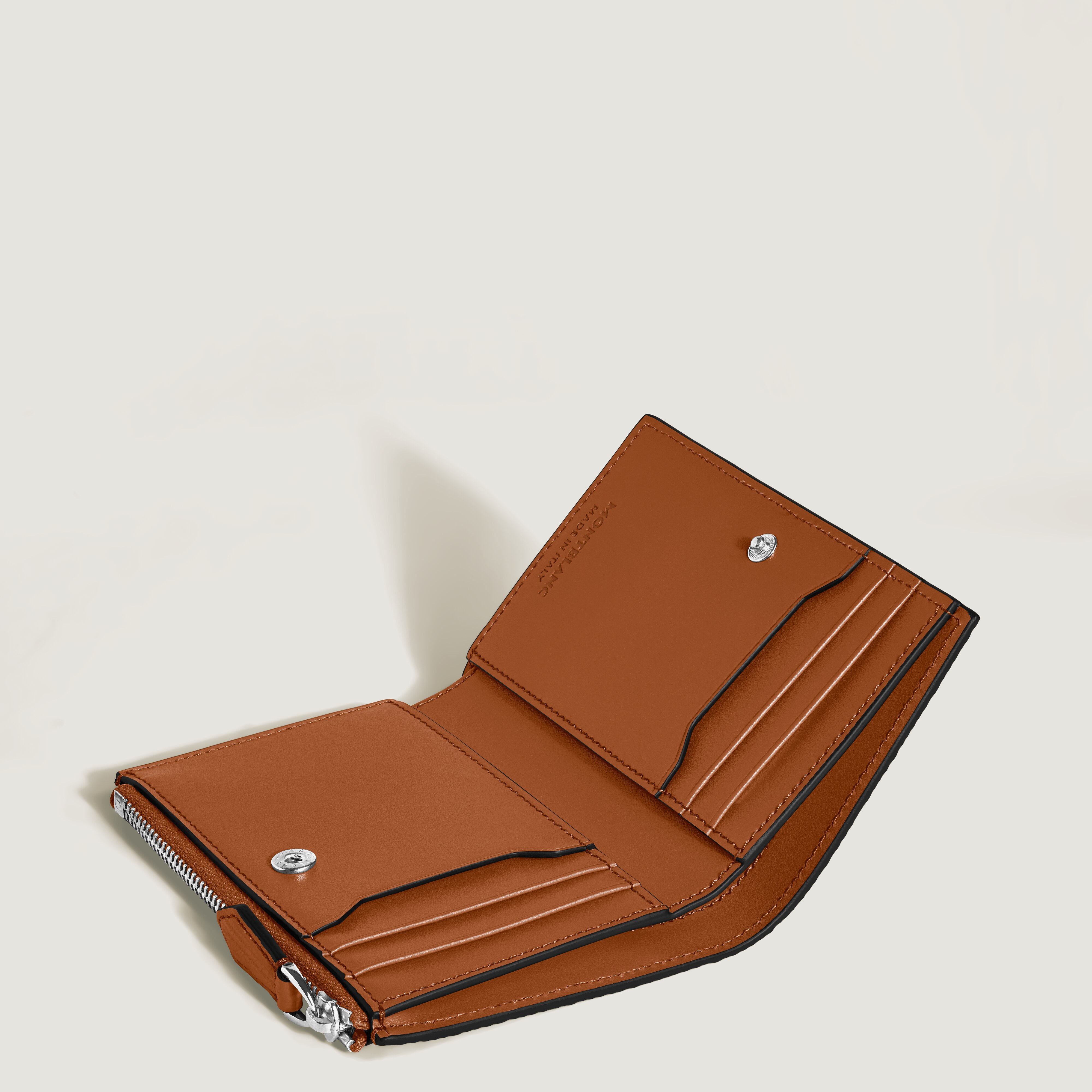  Montblanc - Mini Brieftasche Vertikal 6 Cc Aus Corteccia-leder Mit Sfumato-effekt - Rehbraun - Leder - Mb221412 - Brieftaschen 