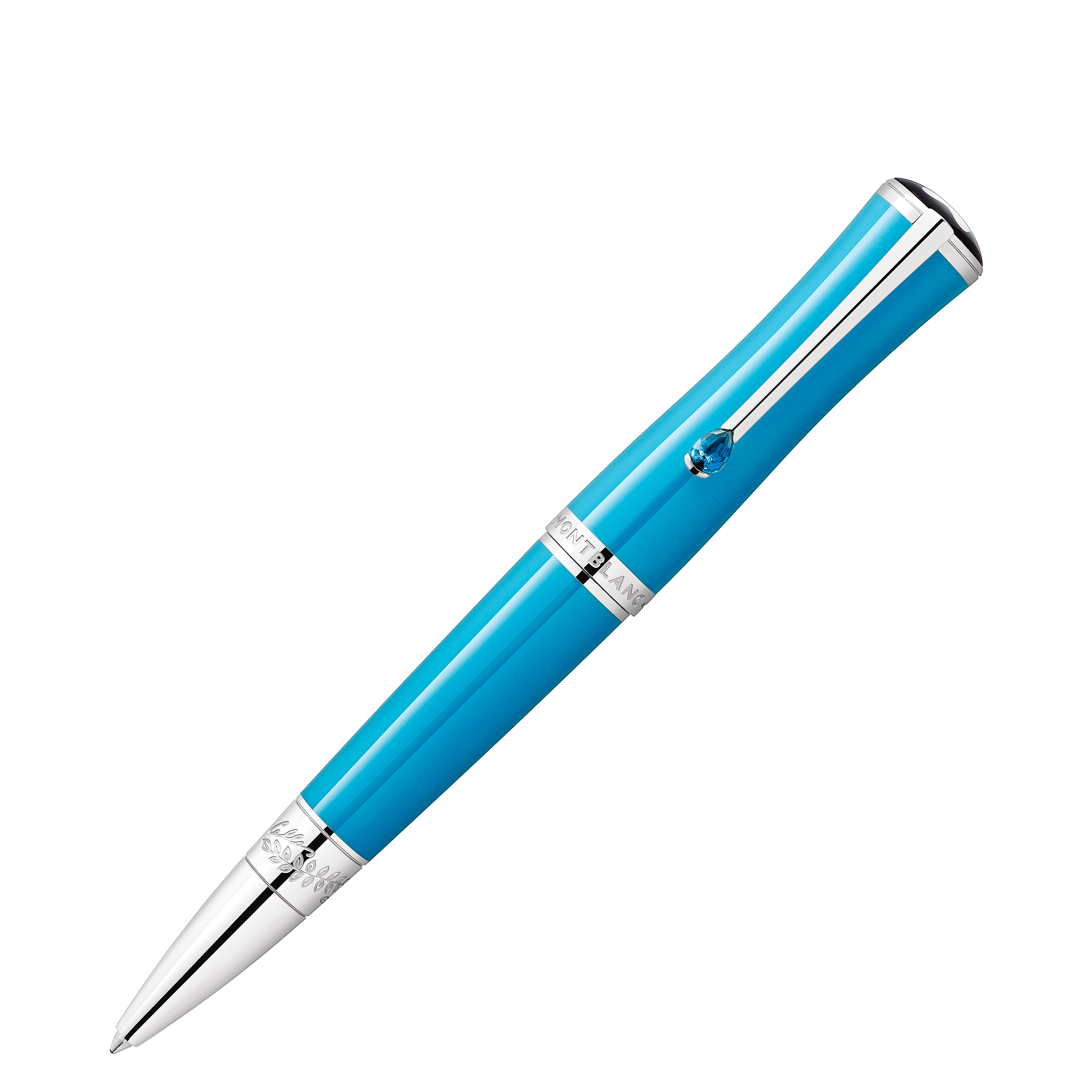  Montblanc - Roller Montblanc Maria Callas Edizione Speciale - Turchese - Pregiata Resina - Mb129566 - Penne A Sfera 