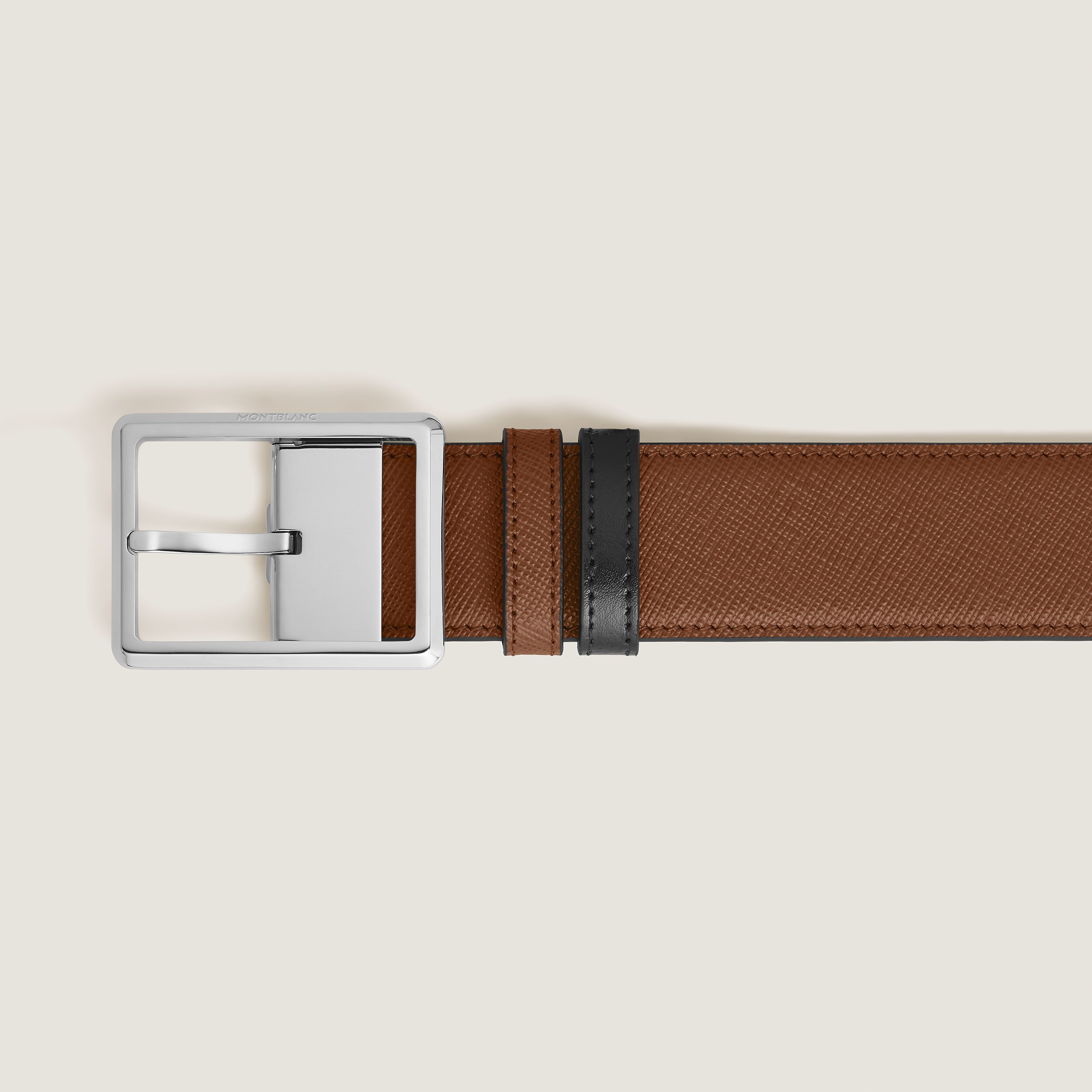  Montblanc - Wendbarer Gürtel Mit Rechteckiger Schließe 35 Mm Aus Sartorial Leder - Mb222191 - Gürtel 