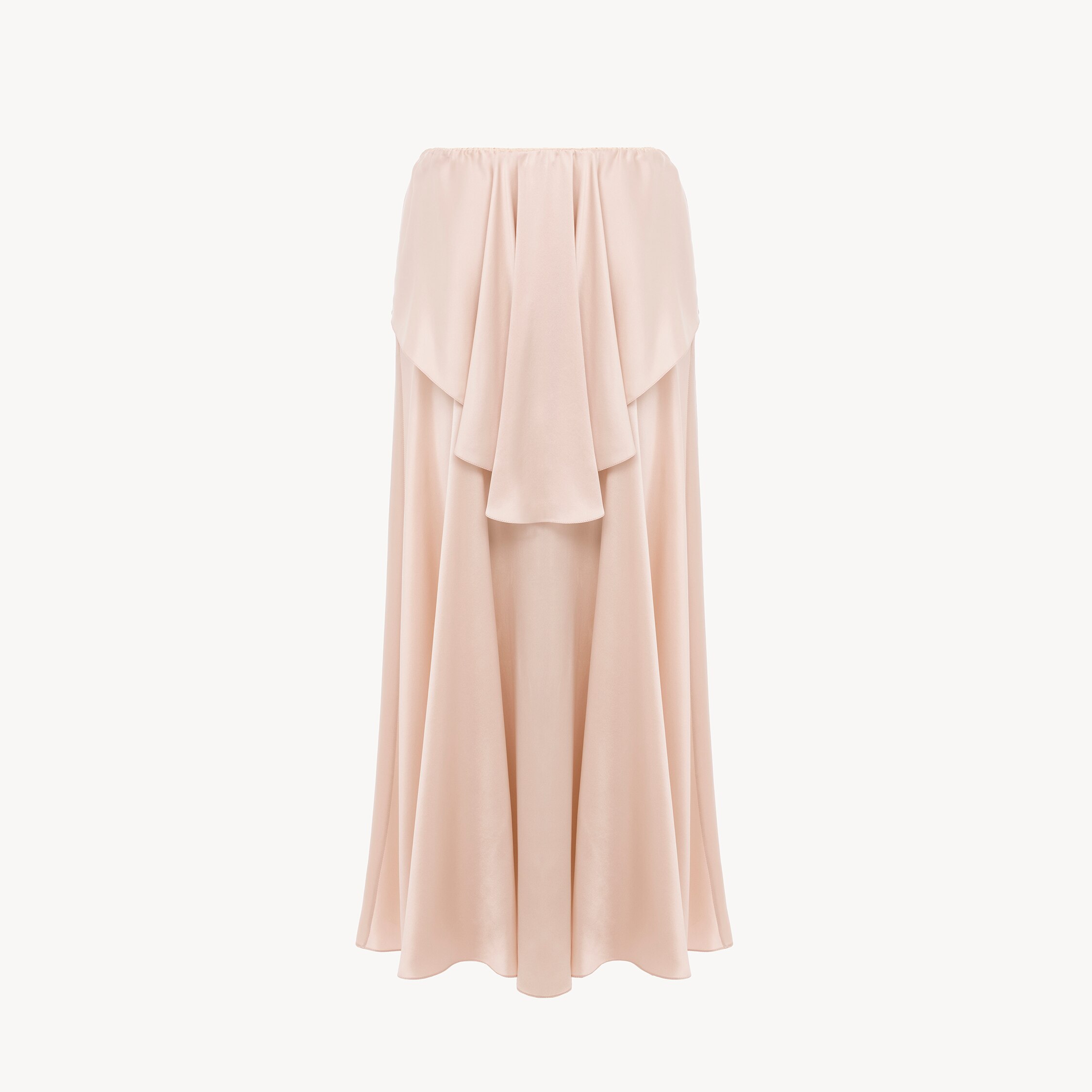 Chloé – Fluid layered midi skirt in washed silk satin – Rose Dust – 44 – Silk