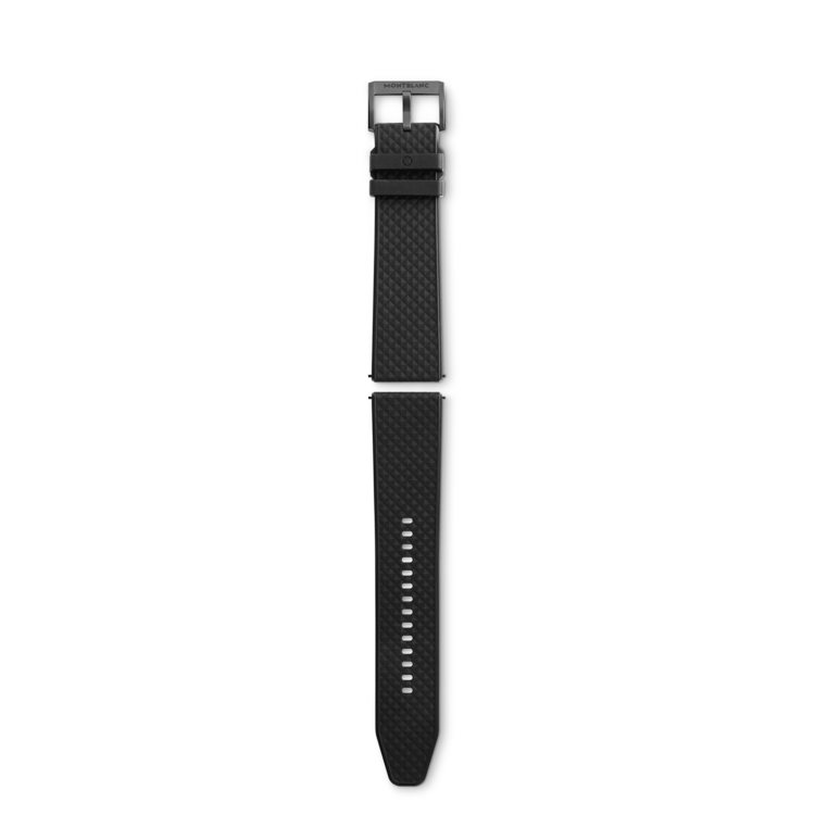 Black rubber strap with black pin buckle AED Montblanc AE