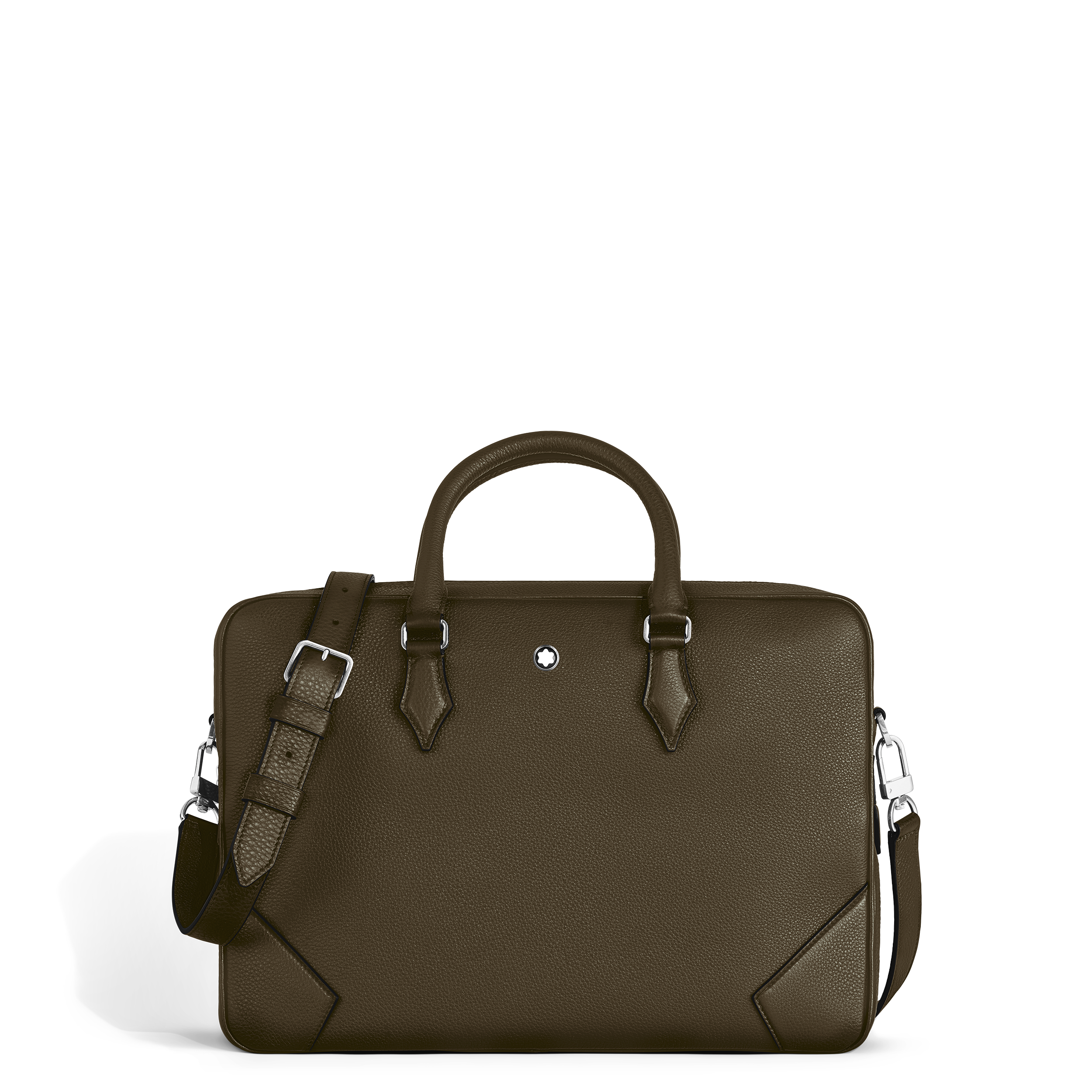 Montblanc - Medium Briefcase In Grain Leather - Leather - Mb220455 - Document Cases   Khaki