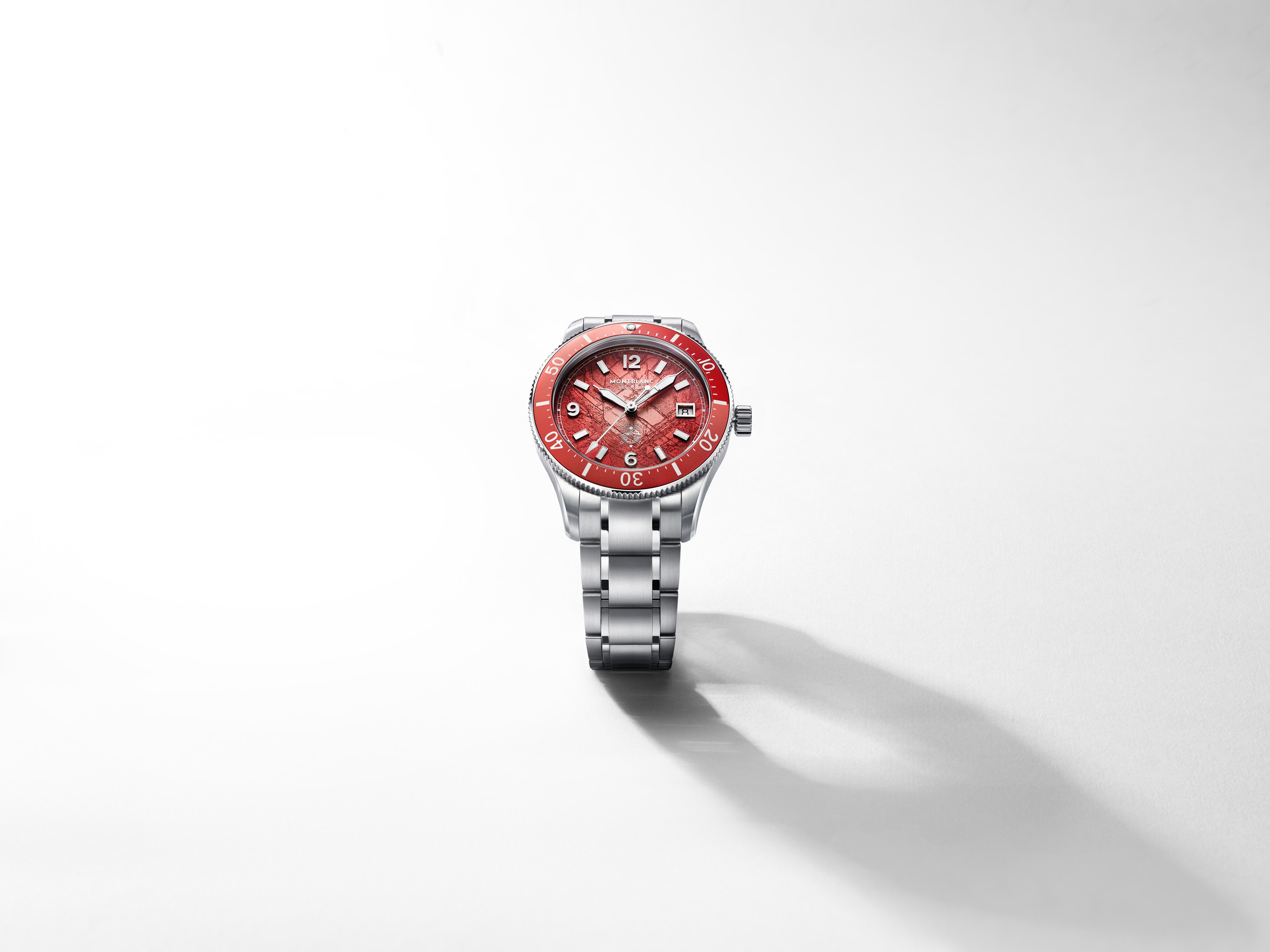 Montblanc - Montblanc Iced Sea Automatic Date 0 Oxygen Limited Edition - 300 Exemplare - Coral Colour - Stahl, Aluminium - Mb135762 - Uhr 