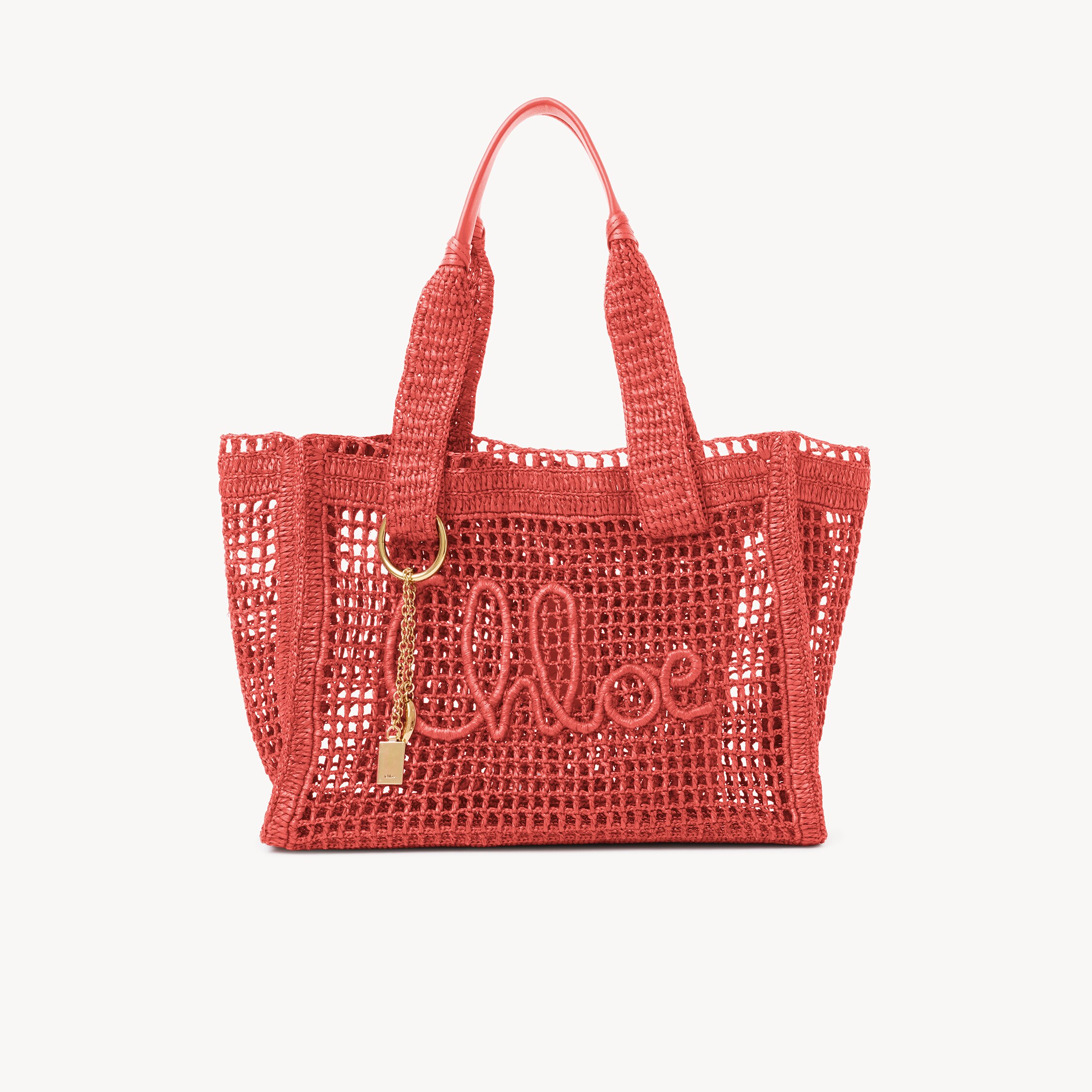 Chloé Summer Banana east-west tote bag in raffia
