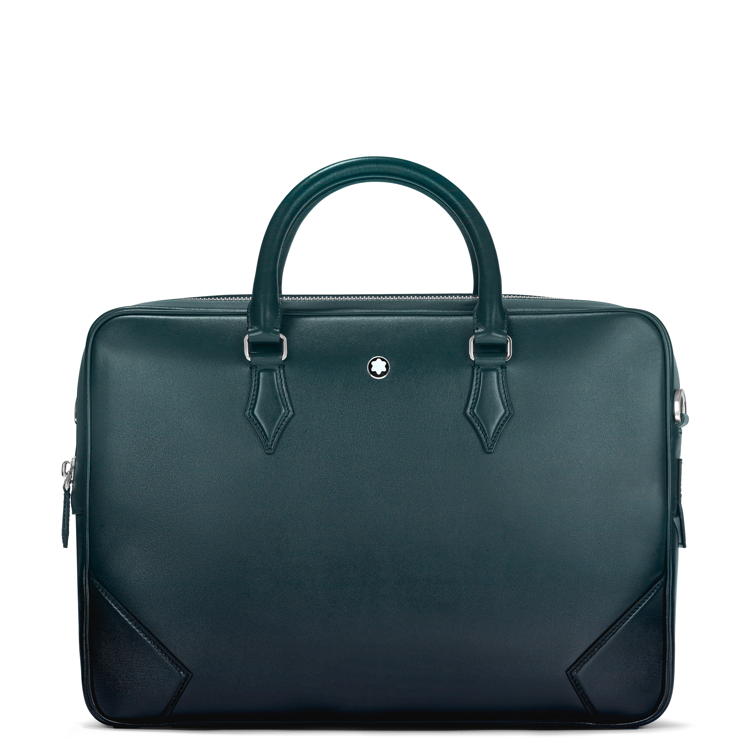 Montblanc - Medium Briefcase In Meisterstück Sfumato Leather - Leather - Mb198265 - Document Cases   Sfumato British Green