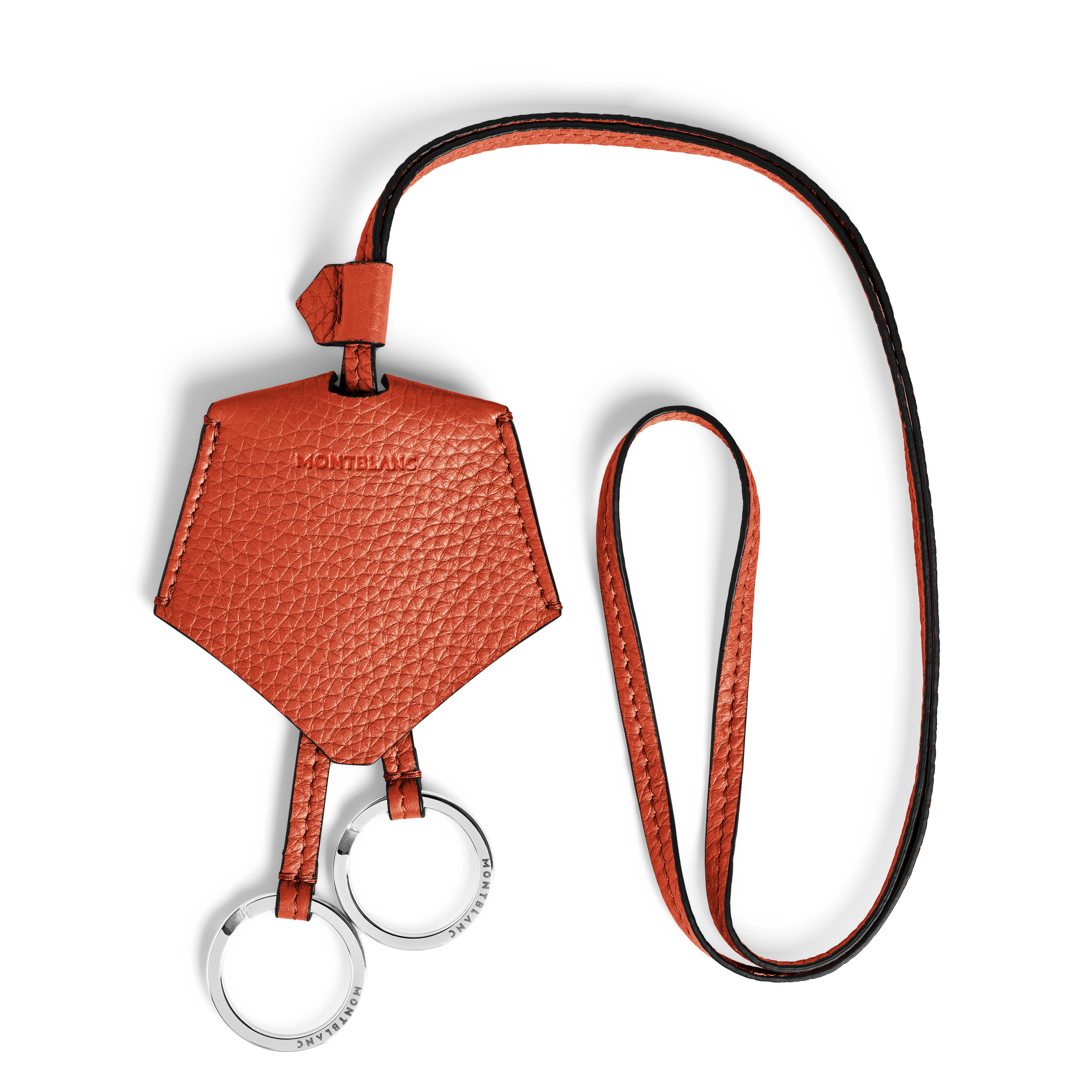  Montblanc - Schlüsselanhänger Aus Grain Leder - Mandarine - Leder - Mb221837 - Schlüsselringe & Schlüsseletuis 