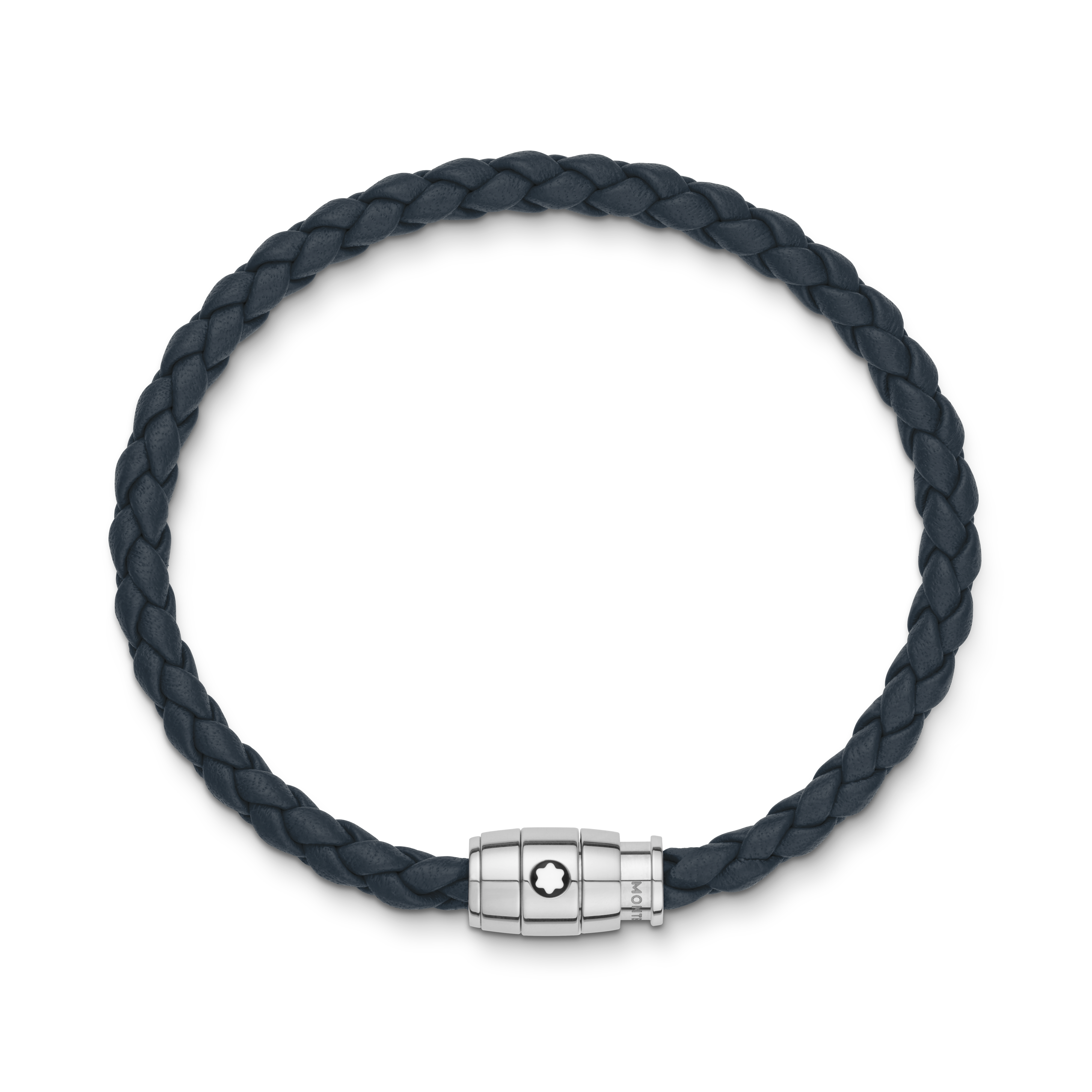  Montblanc - Armband Mit 3 Ringen Aus Soft Leder - Blau - Edelstahl - Mb136012 - Armbänder 