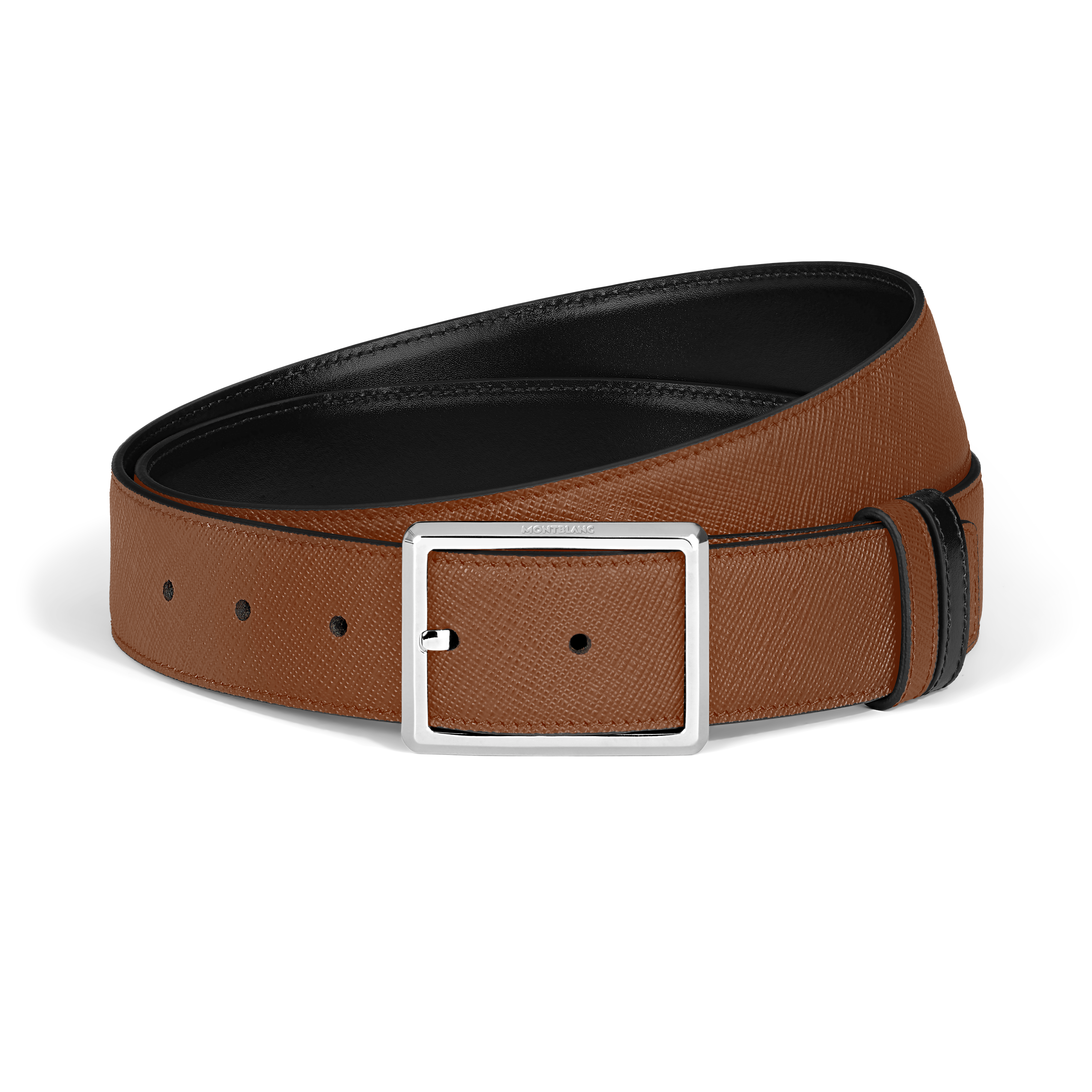  Montblanc - Wendbarer Gürtel Mit Rechteckiger Schließe 35 Mm Aus Sartorial Leder - Mb222191 - Gürtel 