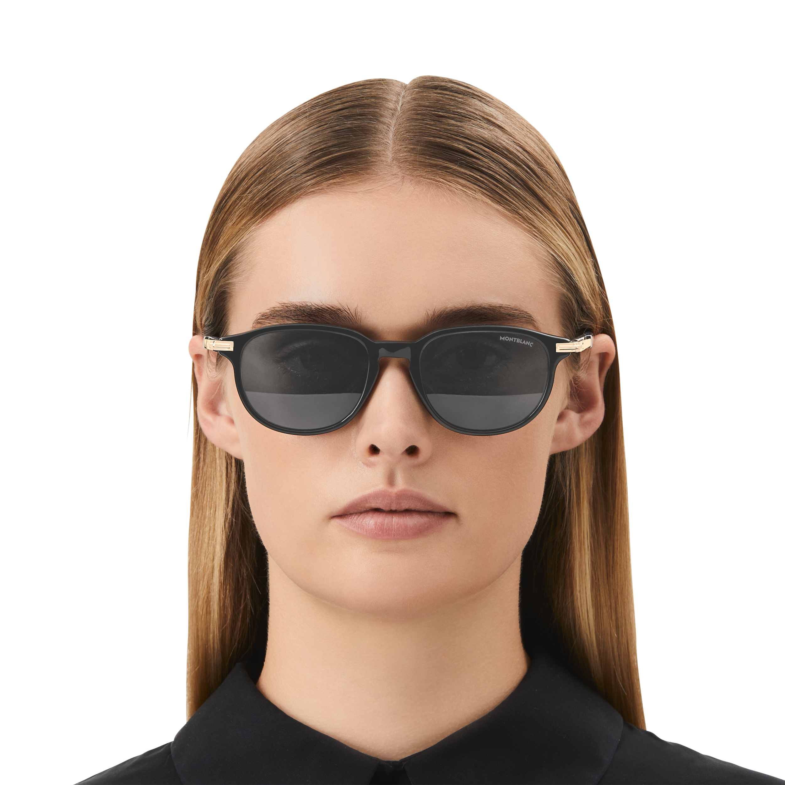  Montblanc - Quadratische Sonnenbrille Mit Schwarzem Acetatrahmen - Schwarz - Kunststoff - Mb131311 - Sonnenbrillen 