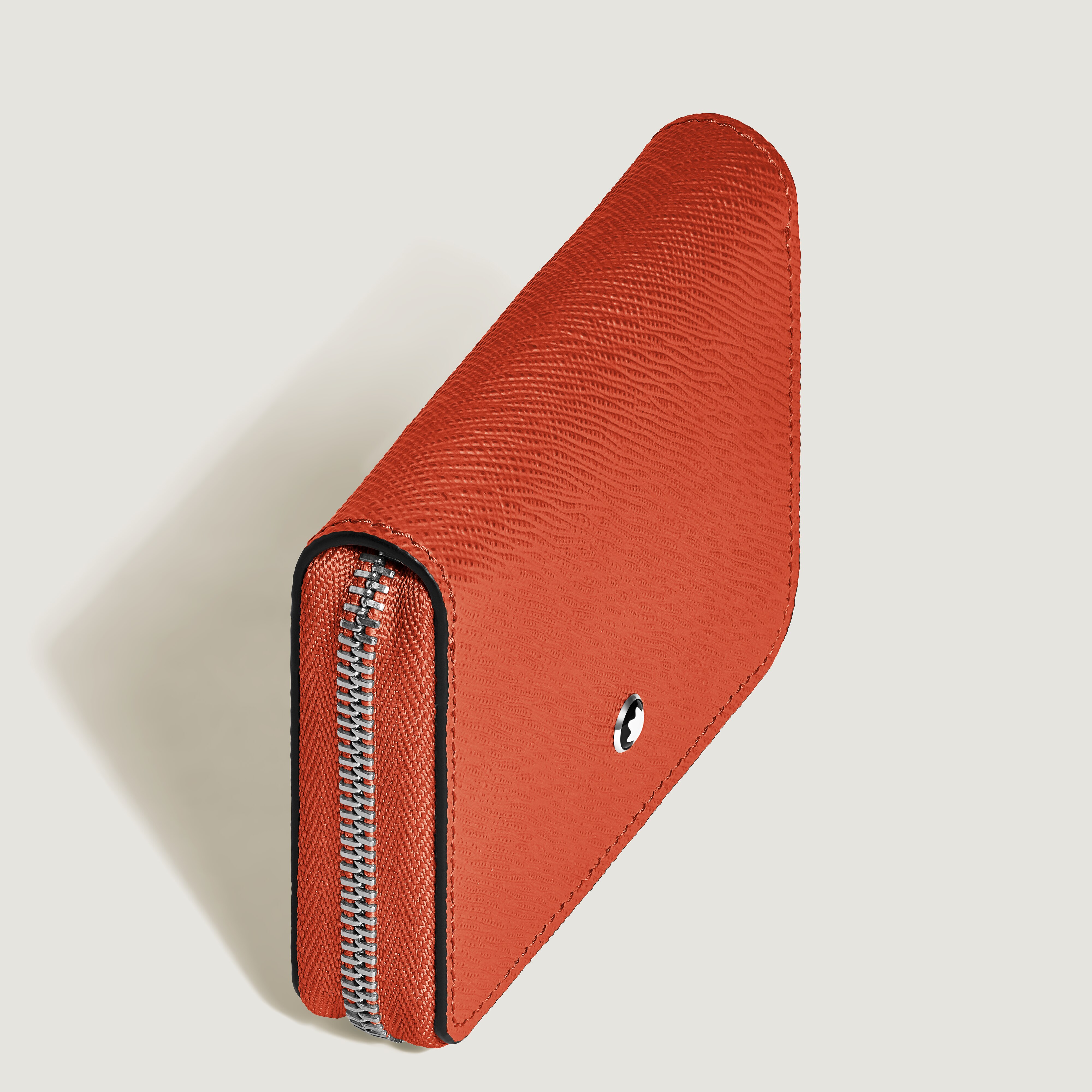  Montblanc - Mini Portefeuille 2cc Zippé En Cuir Sartorial - Mandarine - Cuir - Mb221340 - Portefeuilles 