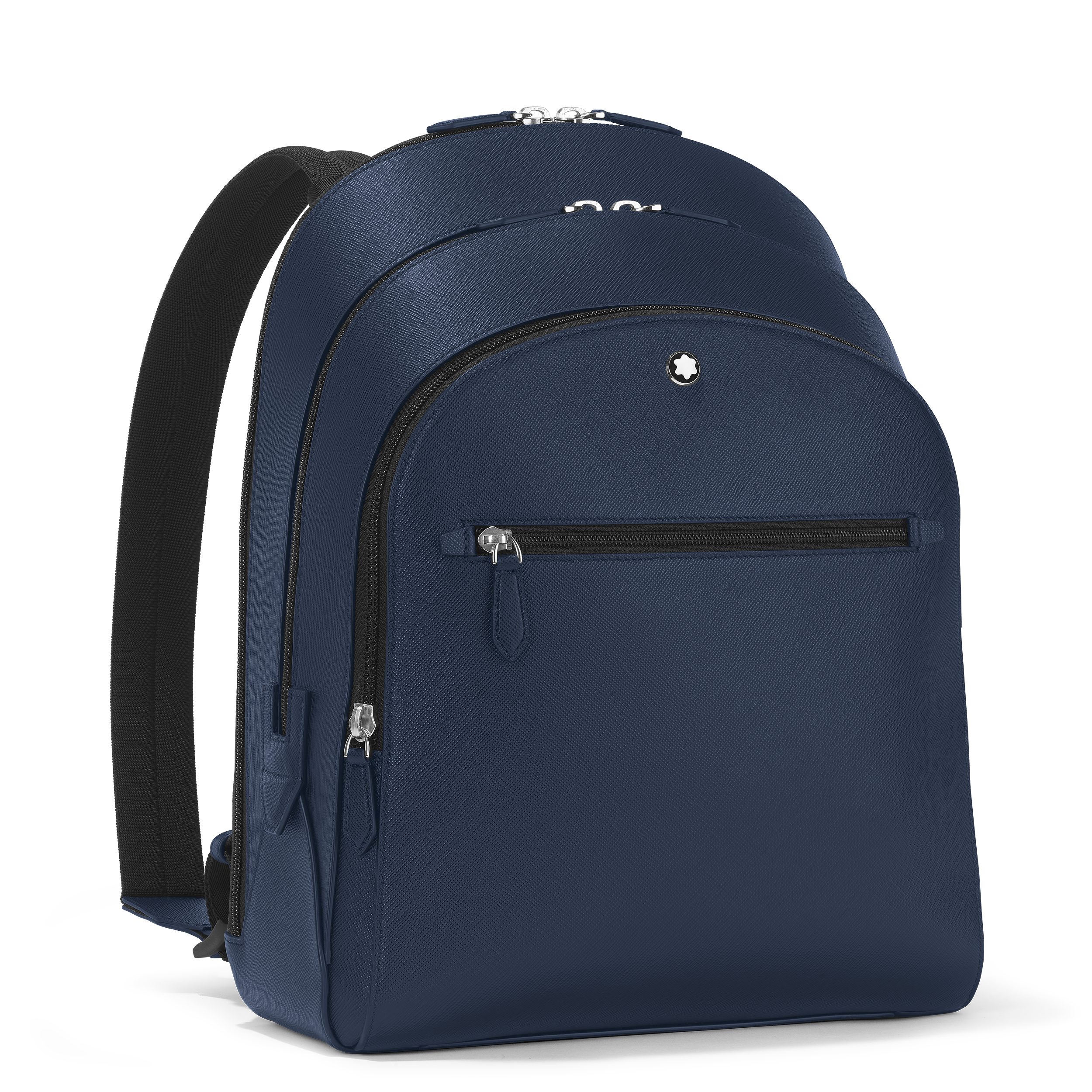  Montblanc - Mittelgroßer Rucksack Mit 3 Fächern Aus Sartorial Leder - Tintenblau - Mb131716 - Rucksäcke 