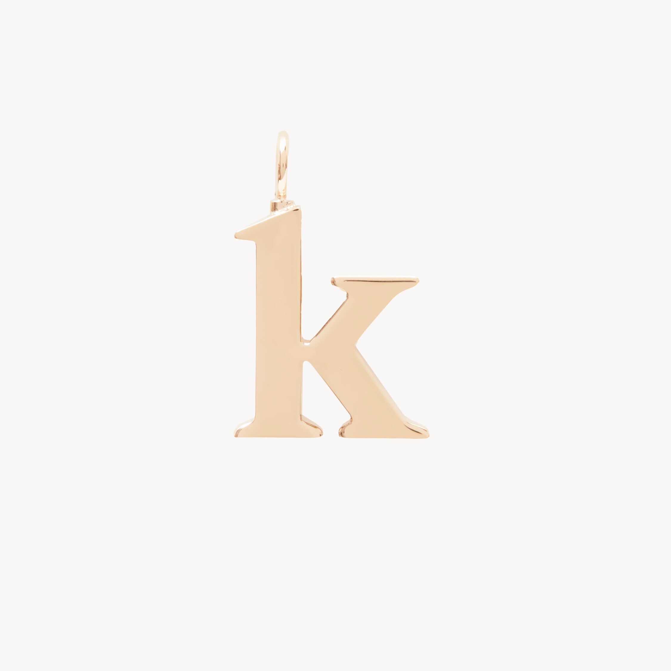 Chloé Alphabet Letter K Charm In Brass In Gold