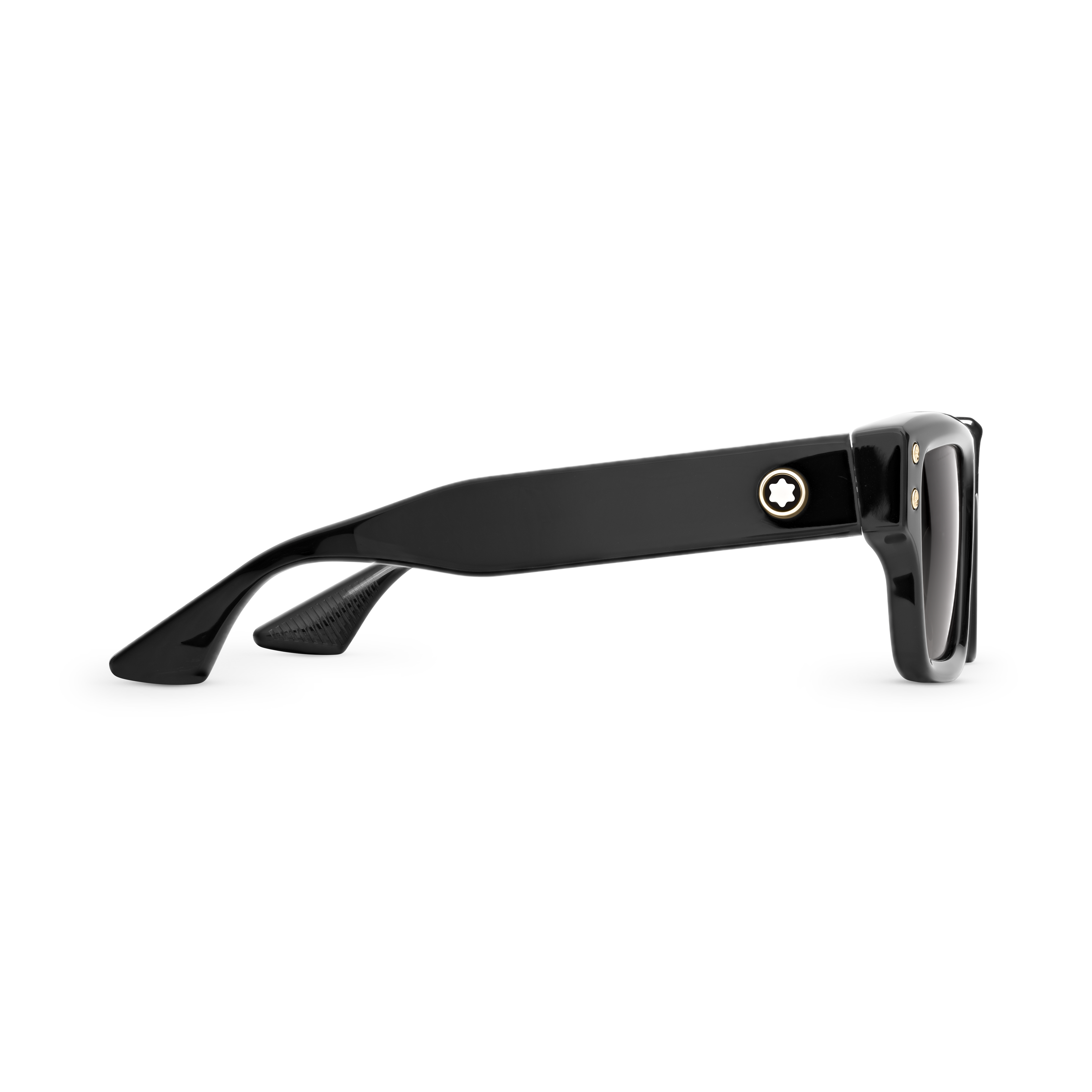  Montblanc - Rechteckige Sonnenbrille Mit Schwarzem Acetatrahmen - Schwarz - Kunststoff - Mb131226 - Sonnenbrillen 