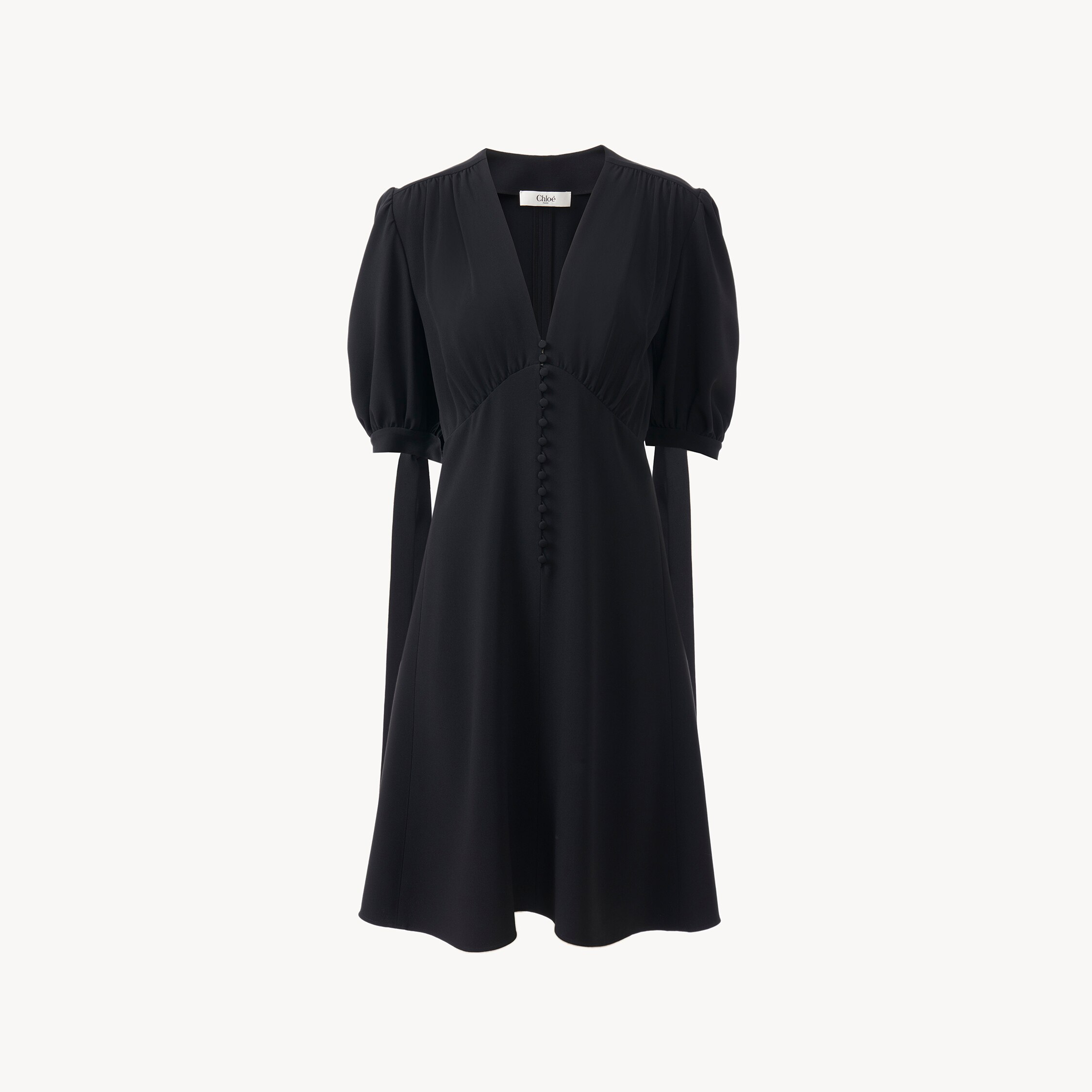 Chloé Crepe A-shaped Dress In Black