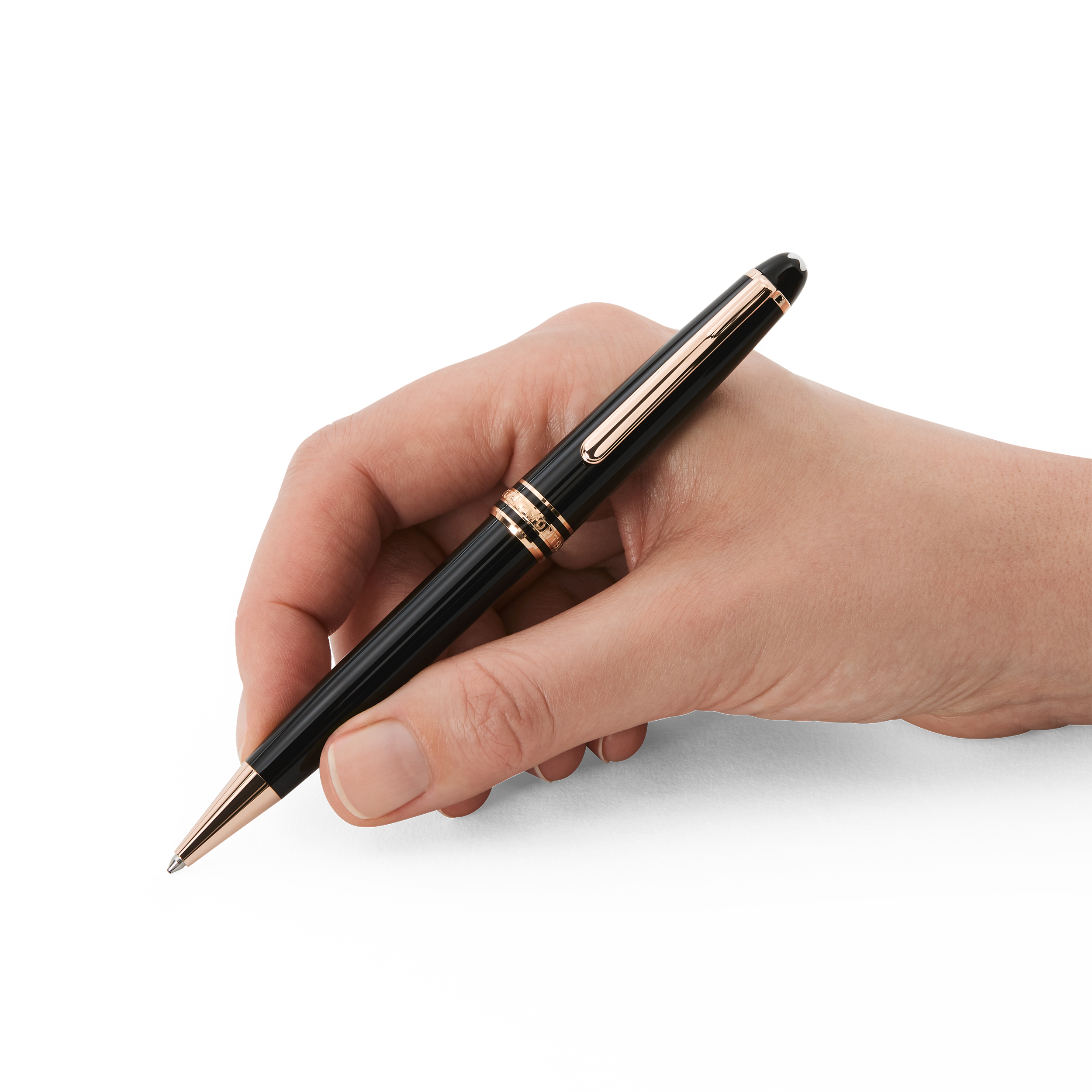  Montblanc - Penna A Sfera Meisterstück Placcata In Oro Rosa Classique - Nero - Pregiata Resina - Mb132488 - Penne A Sfera 
