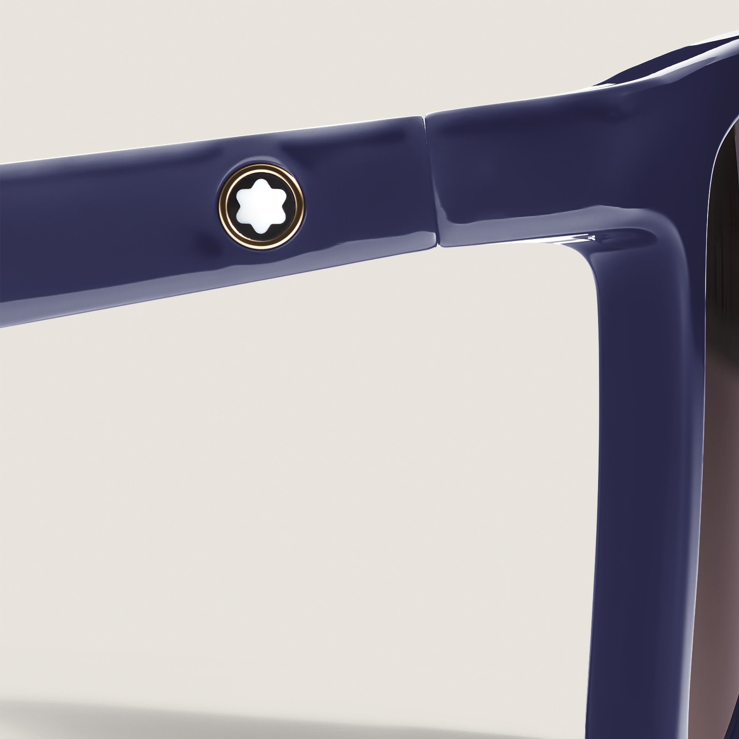  Montblanc - Quadratische Sonnenbrille Mit Blauem Spritzgussrahmen - Blau - Eingespritzt - Mb134862 - Sonnenbrillen 