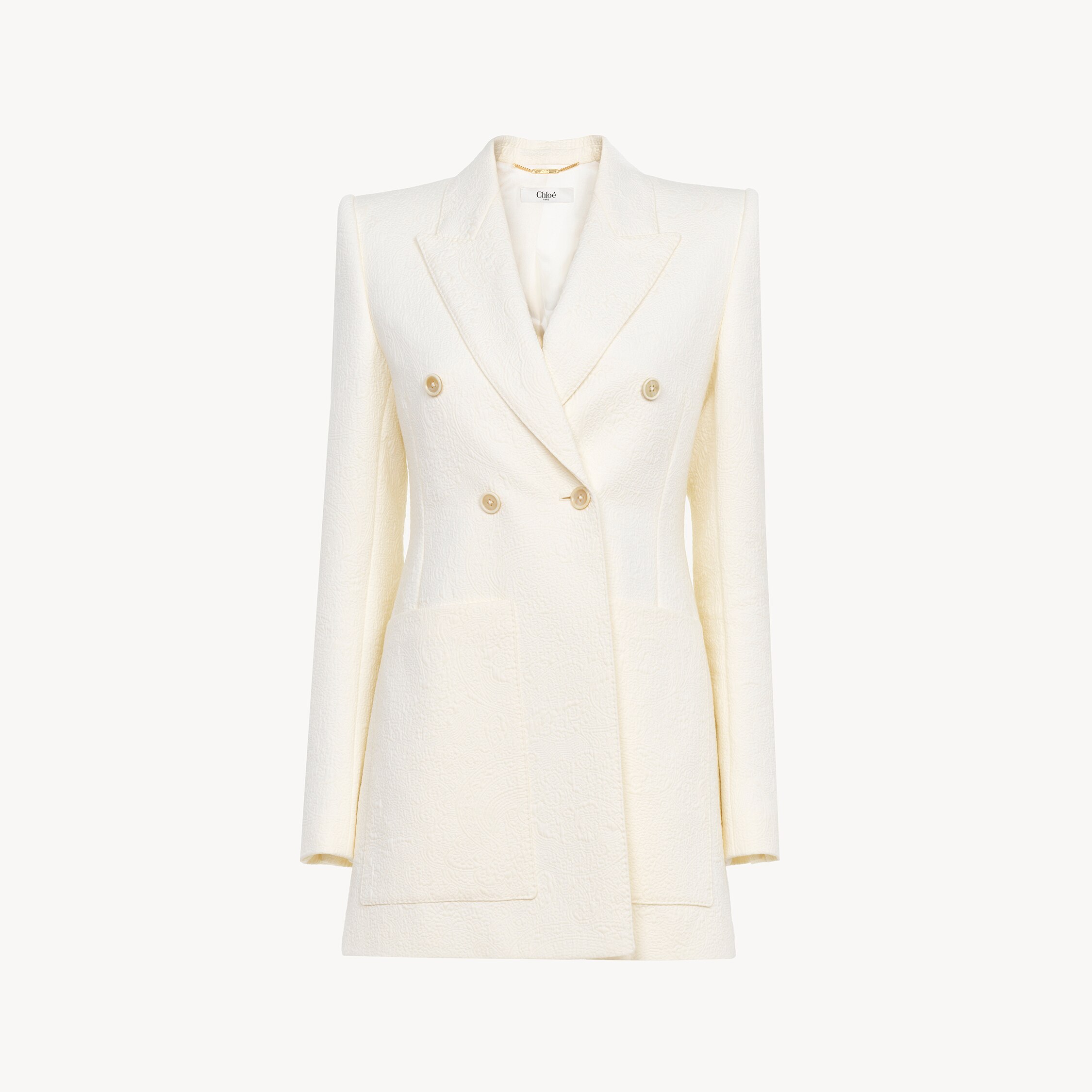 Chloé Tailored Jacket In Cotton-mix Jacquard In White