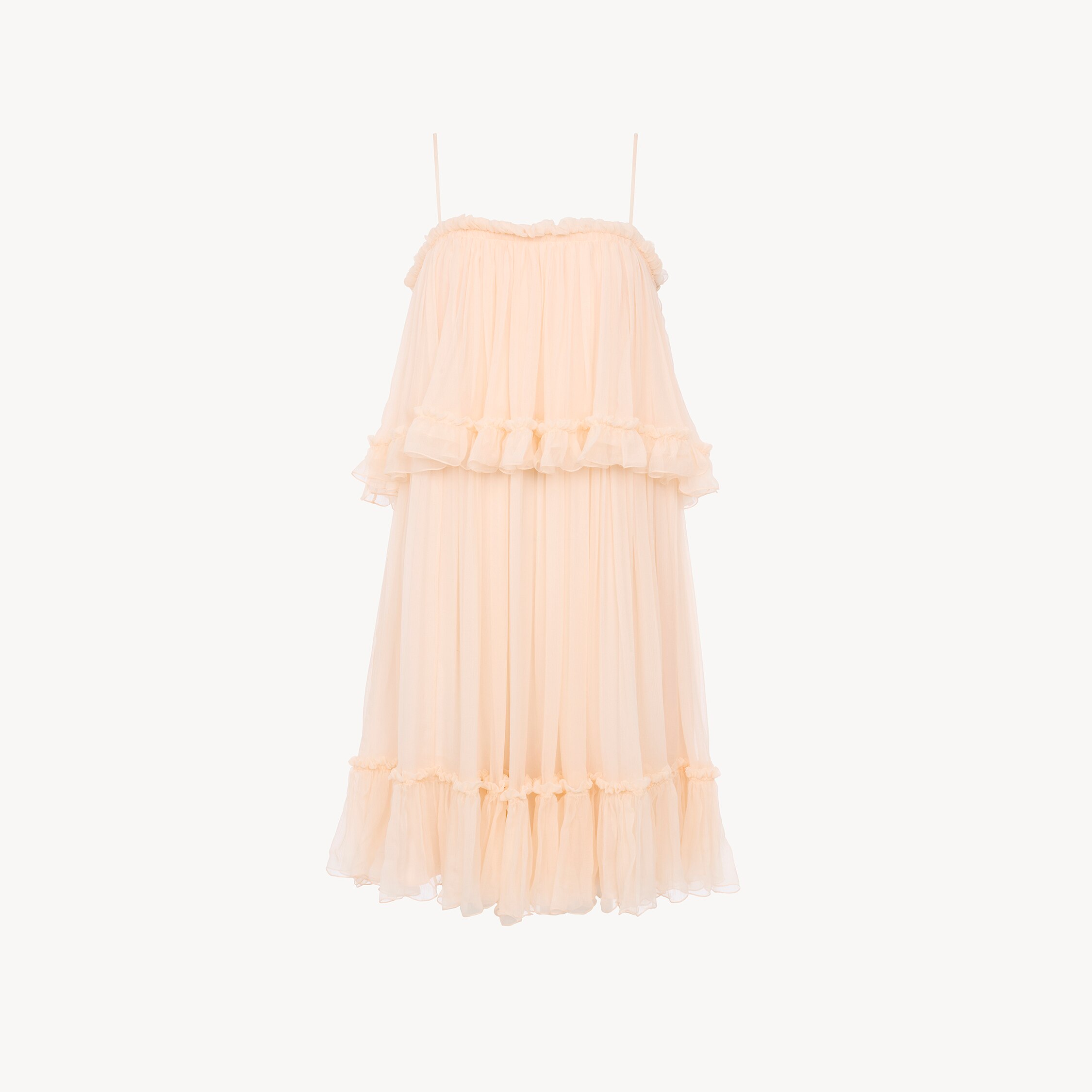 Chloé Sleeveless Mini Dress In Silk Mousseline In Pink