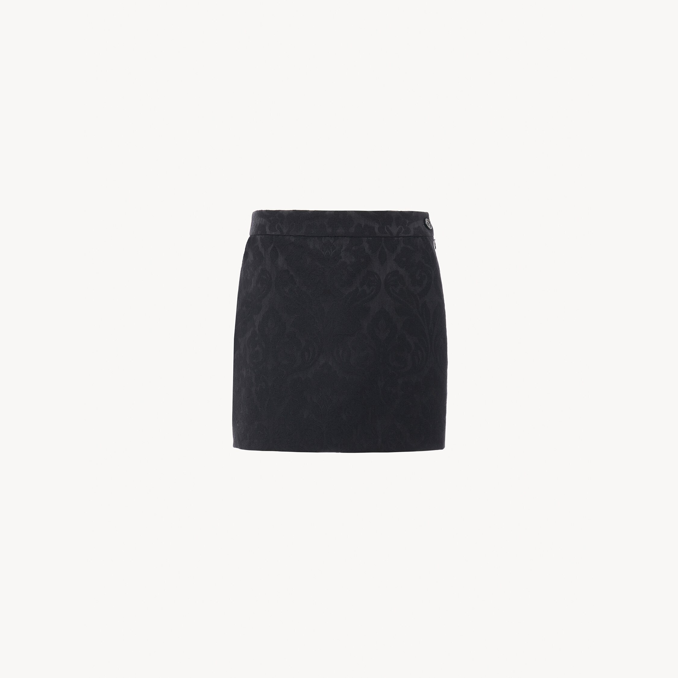 Chloé Mini Jupe Droite En Jacquard De Laine Mélangée In Black