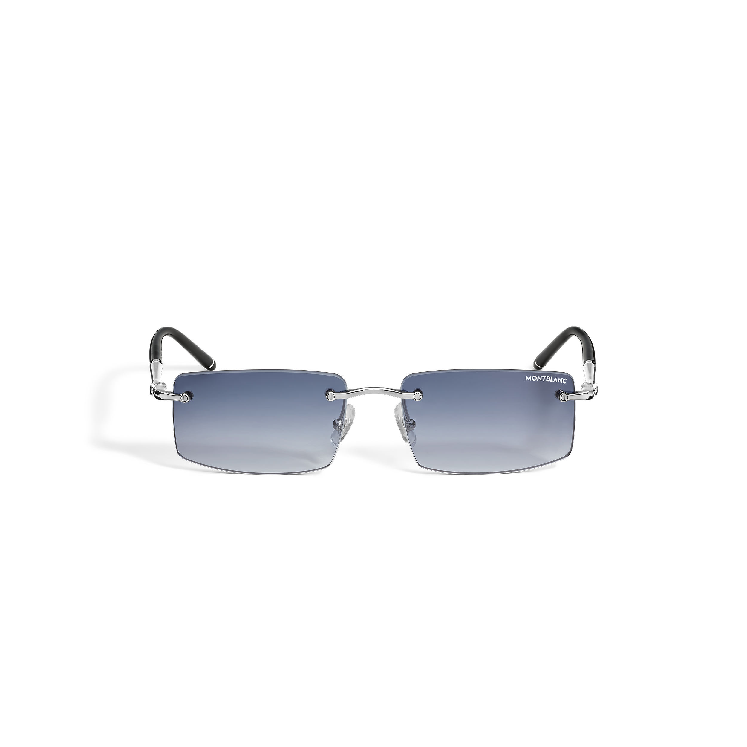 Montblanc - Rectangular Sunglasses With -Coloured Metal Frame - Mb136917 - Sunglasses Men's Silver