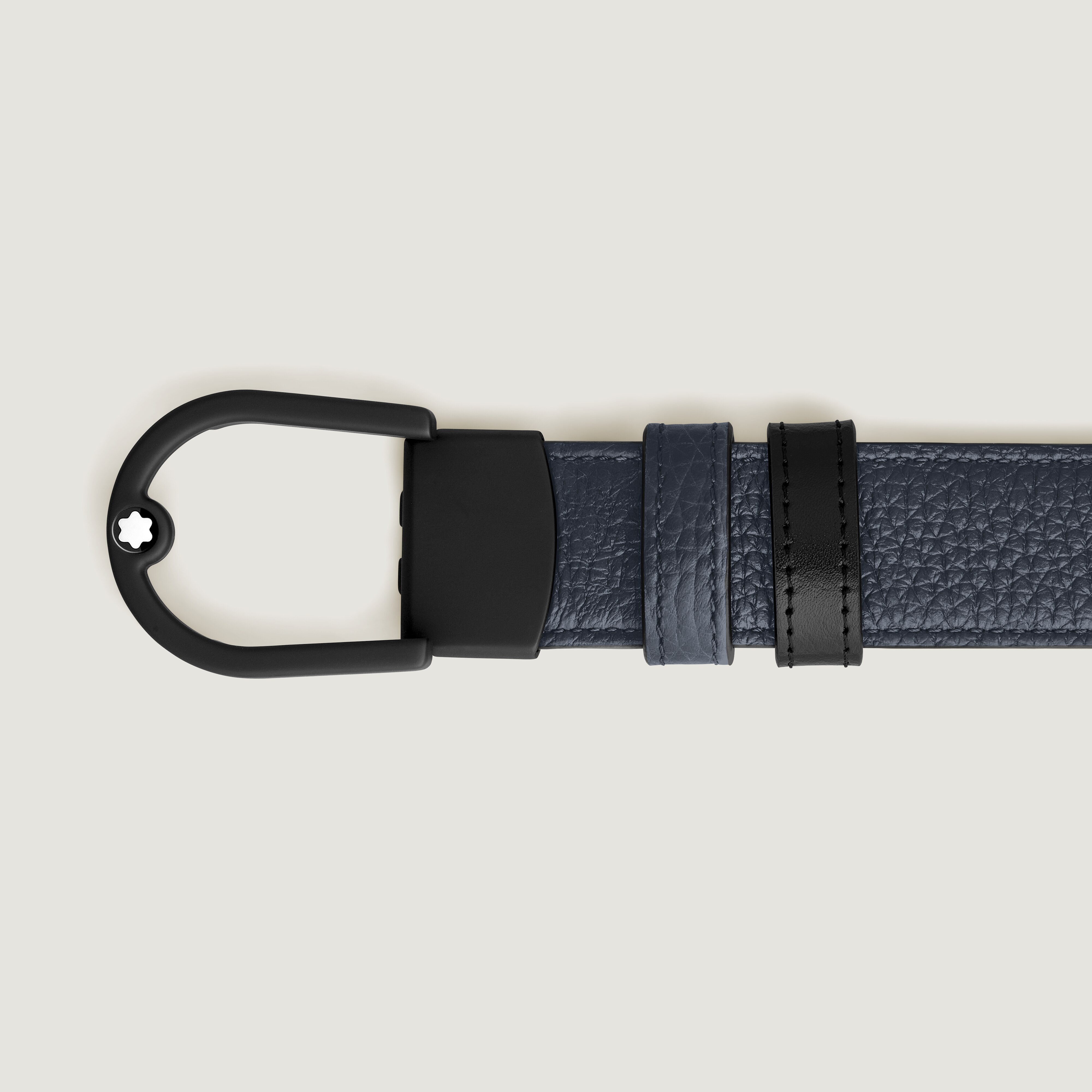  Montblanc - Wendbarer Gürtel Aus Leder In Midnight Blue/schwarz Mit Hufeisenförmiger Leichter Schließe, 30mm - Mitternachtsblau - Leder - Mb222403 - 