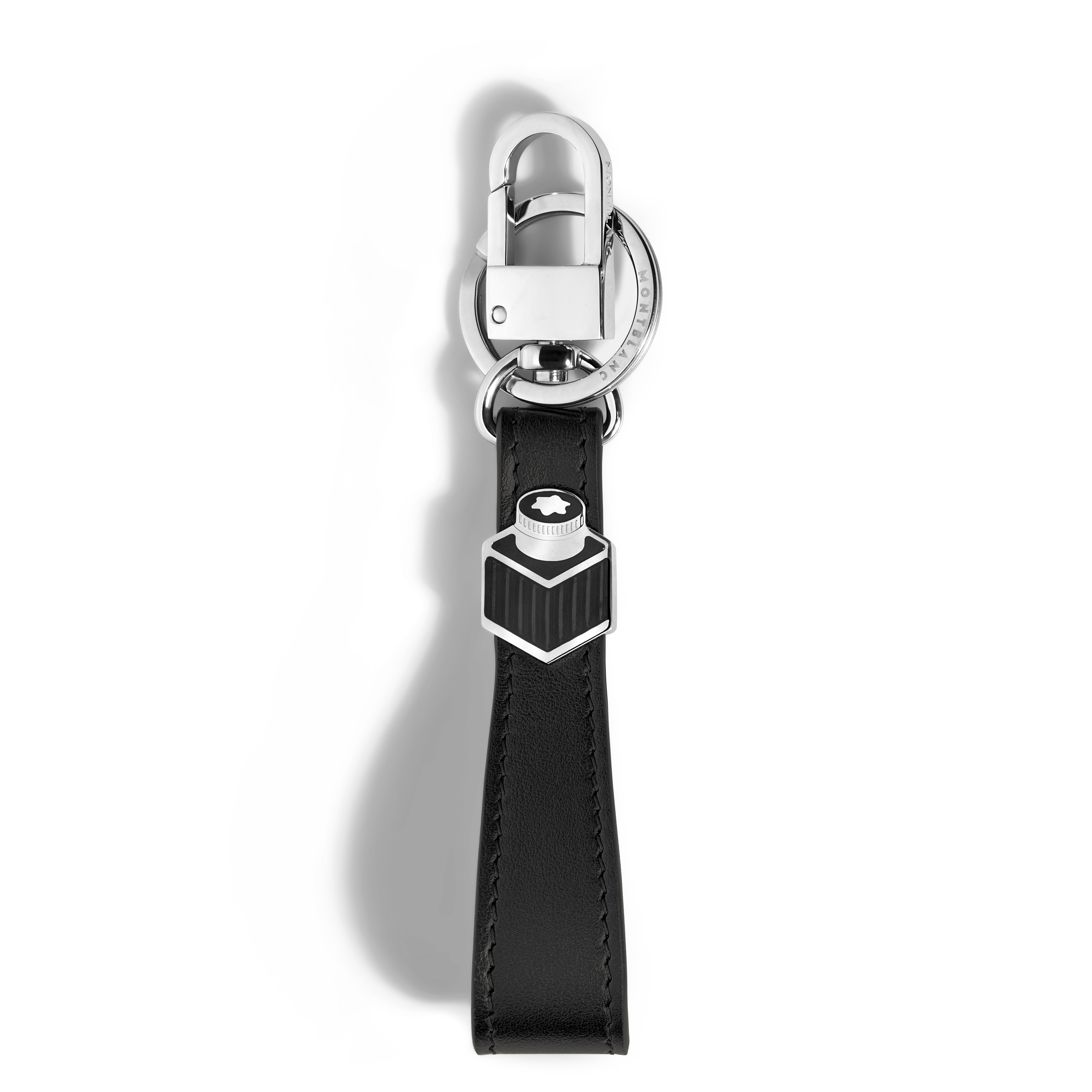  Montblanc - Schlüsselanhänger Inkwell Aus Meisterstück Leder - Schwarz - Leder - Mb220295 - Schlüsselringe & Schlüsseletuis 