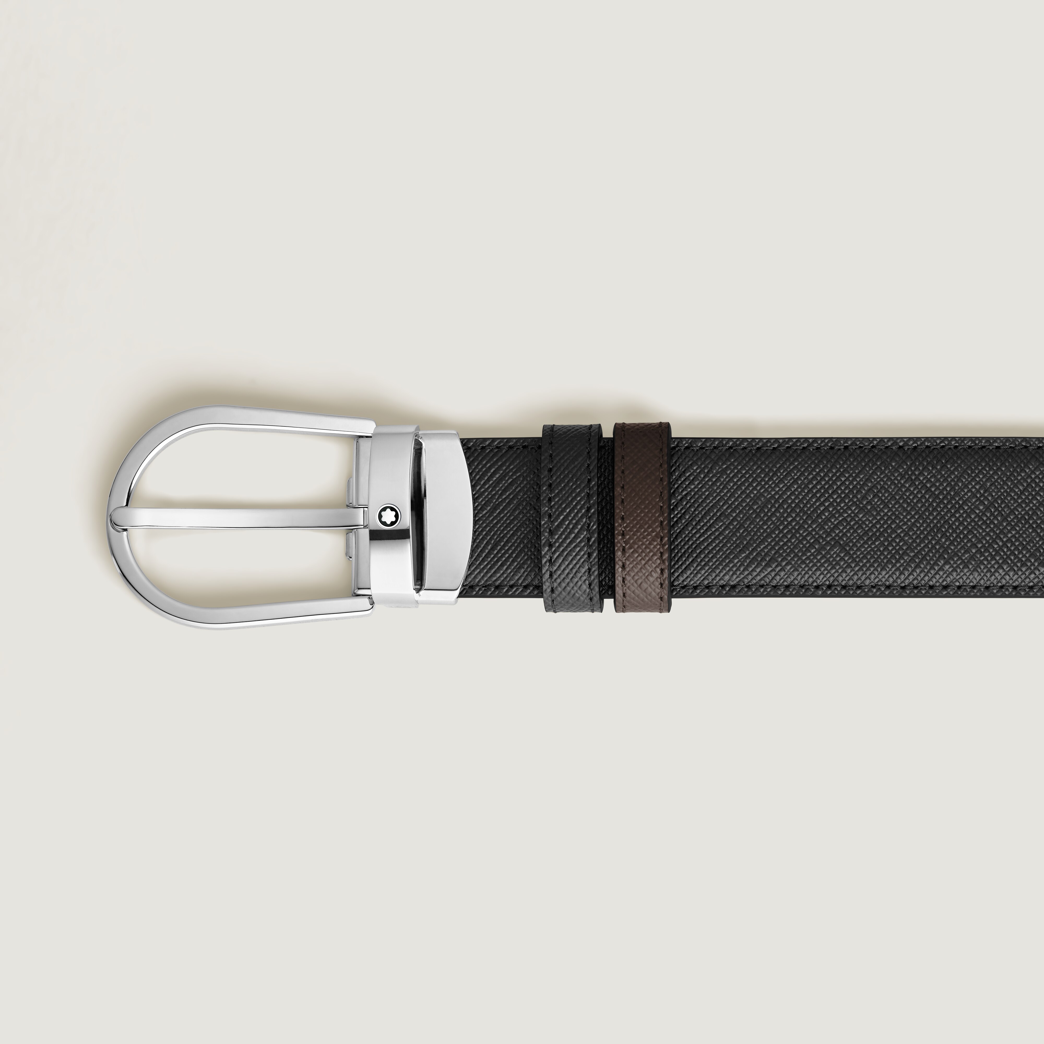  Montblanc - Wendbarer Gürtel Mit Hufeisenförmiger Schließe 30 Mm Aus Hochwertigem Leder - Mb222139 - Gürtel 
