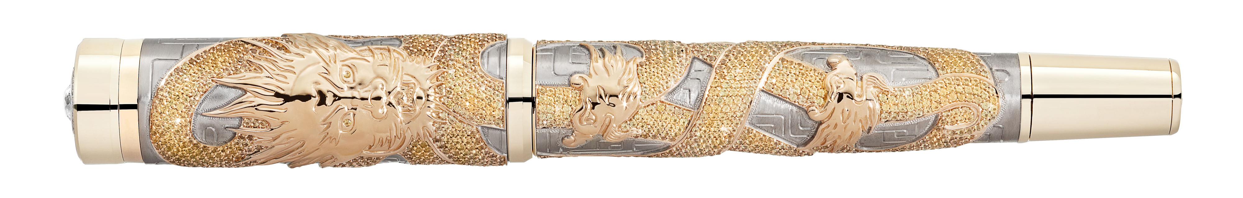 Montblanc - A Journey Among Dragons The Coiling Dragon Limited Edition 8 Füllfederhalter - Gelbgold - Massives 750er Gold - Mb131430 - Füllfederhalter 