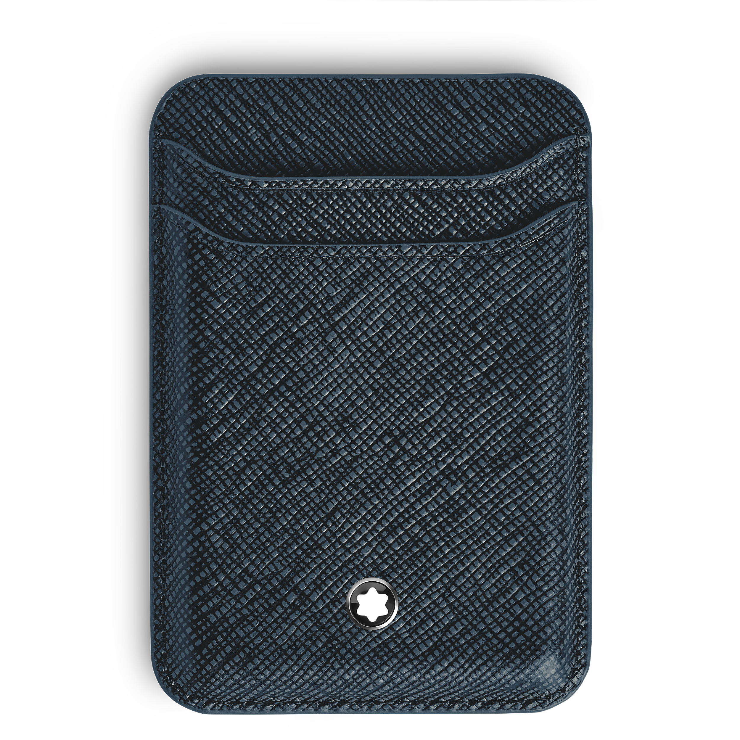 Montblanc - Card Holder 2Cc For Iphone With Magsafe In Sartorial Leather - Leather - Mb220400 - Wallets   Tweed Blue