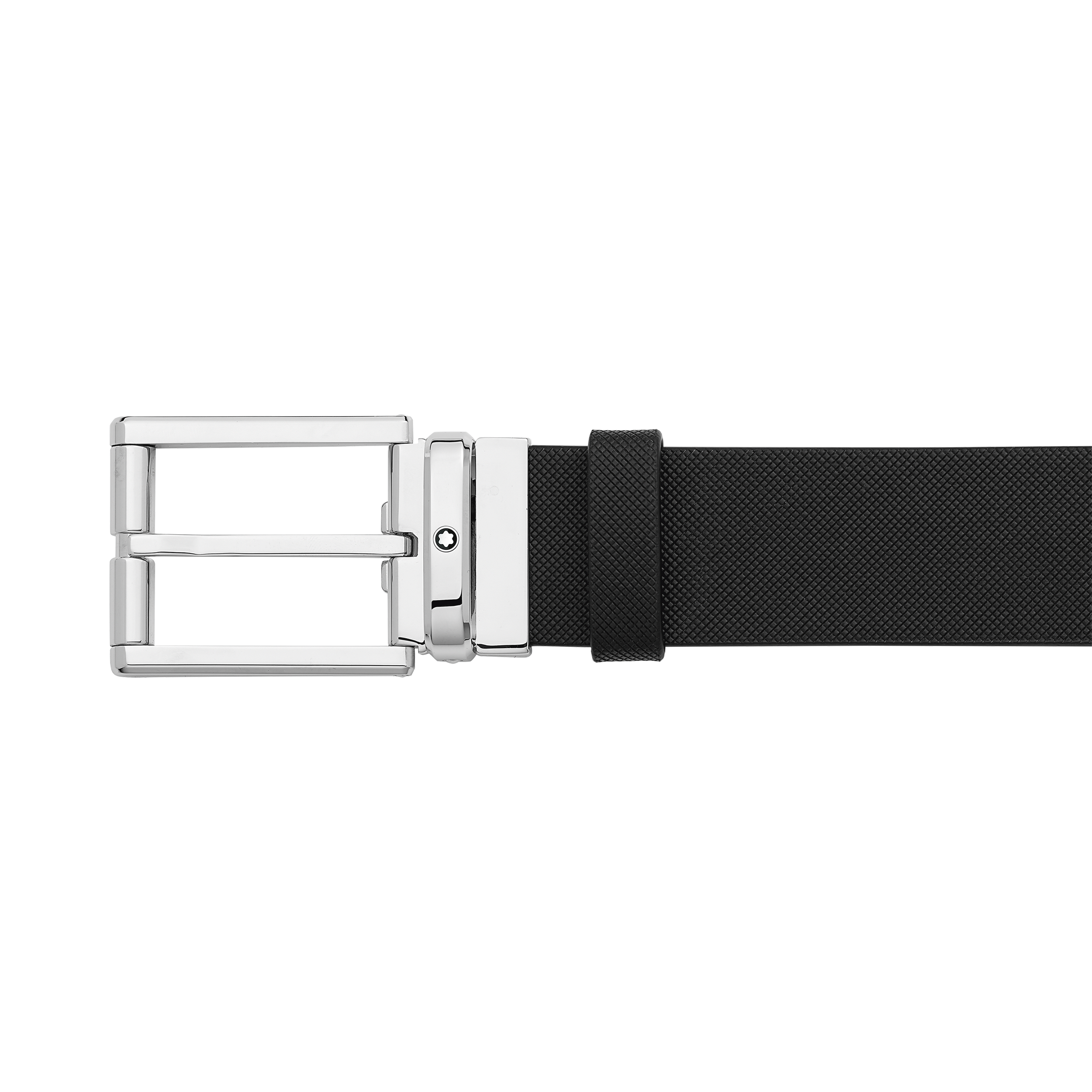  Montblanc - Rechteckiger Gürtel 35 Mm Aus Strukturiertem Leder - Schwarz - Leder - Mb126028 - Gürtel 