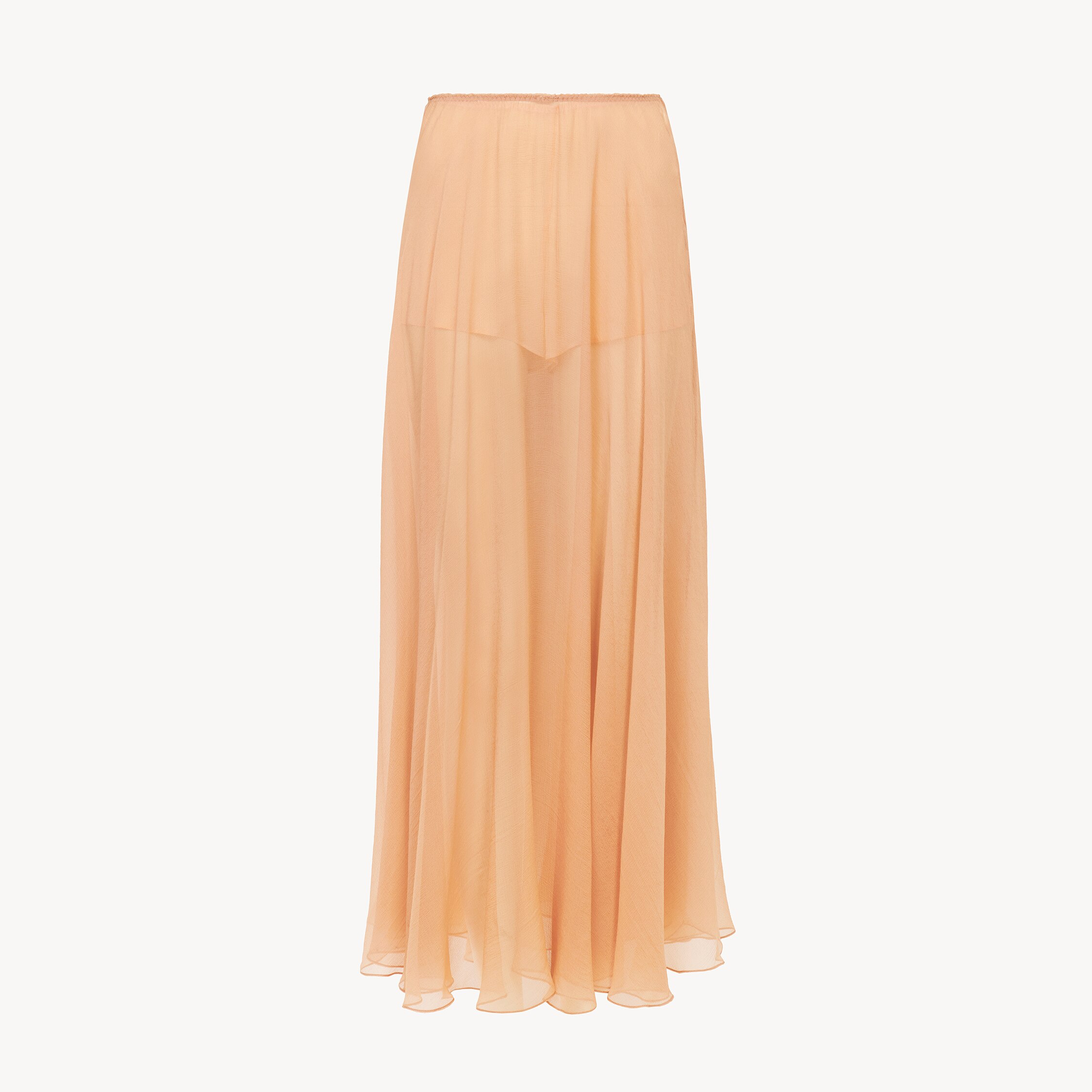 Chloé Jupe Longue Fluide En Mousseline De Soie In Neutral