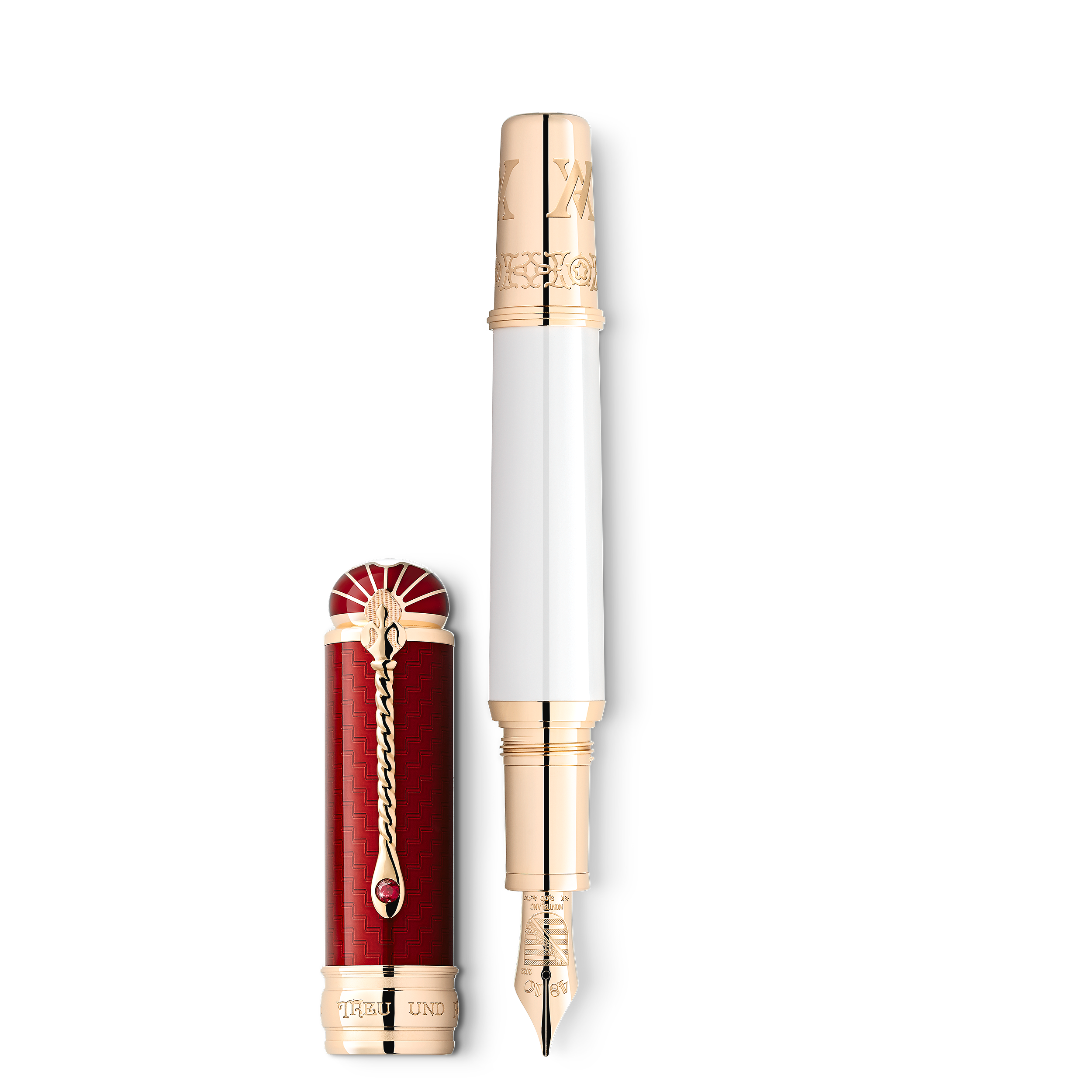 Montblanc - Patron Of Art Homage To Albert Limited Edition 4810 Fountain Pen - Precious Lacquer - Mb127849 - Fountain Pens Red