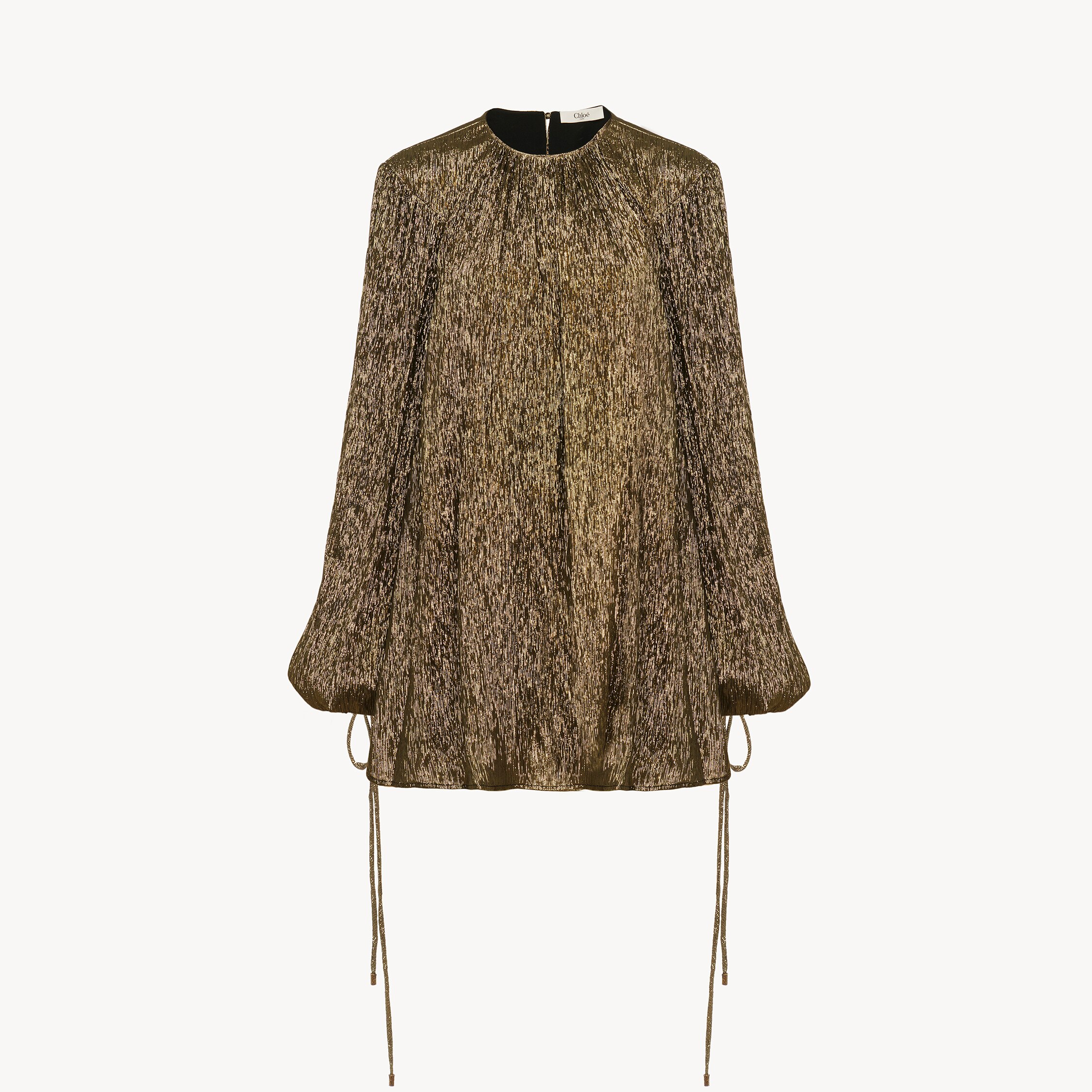 Chloé Lamé Silk Blend Mini Dress In Multi