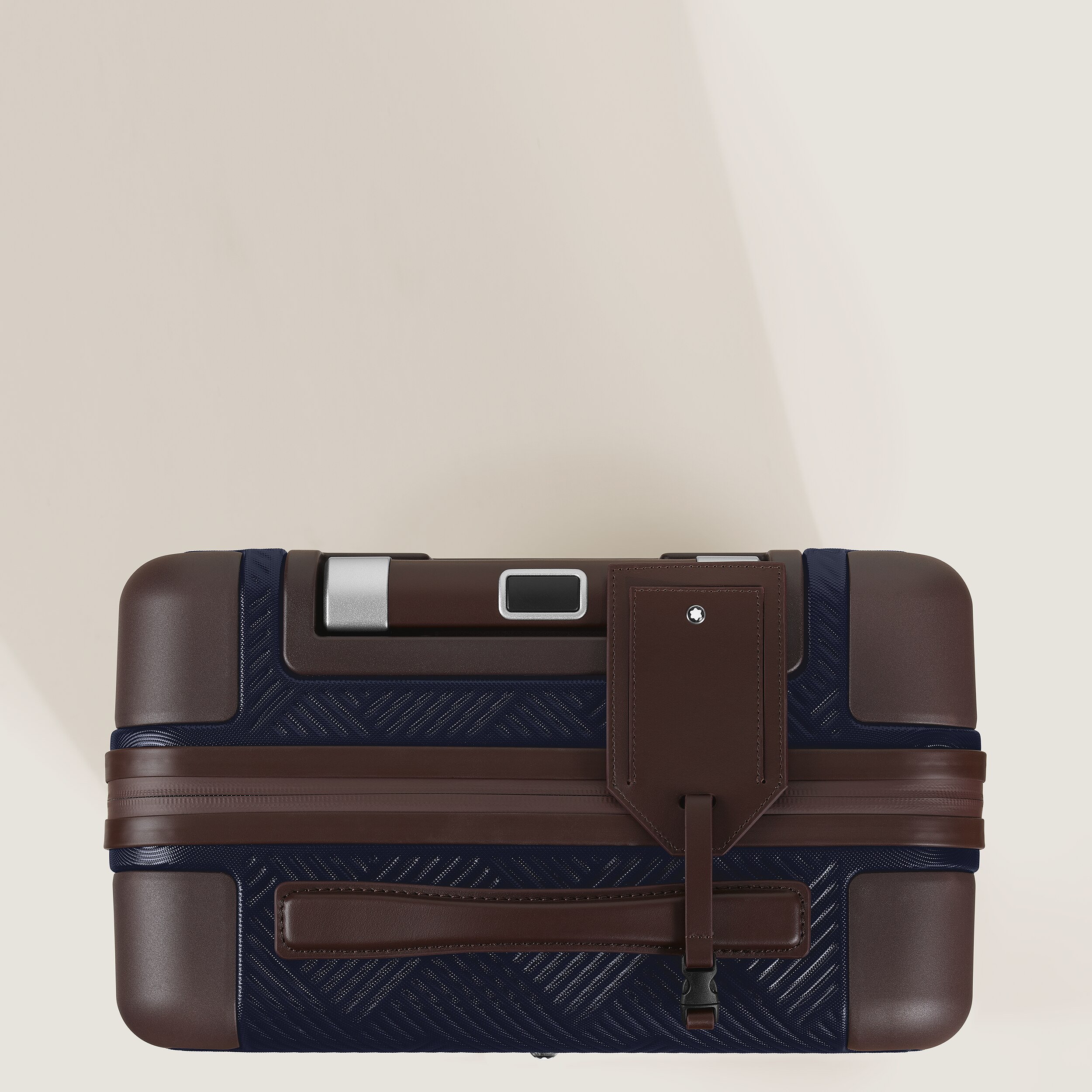  Montblanc - #my4810 Maleta De Cabina Compacta - Azul Marino - Policarbonato Y Piel - Mb221706 - Equipaje De Cabina 