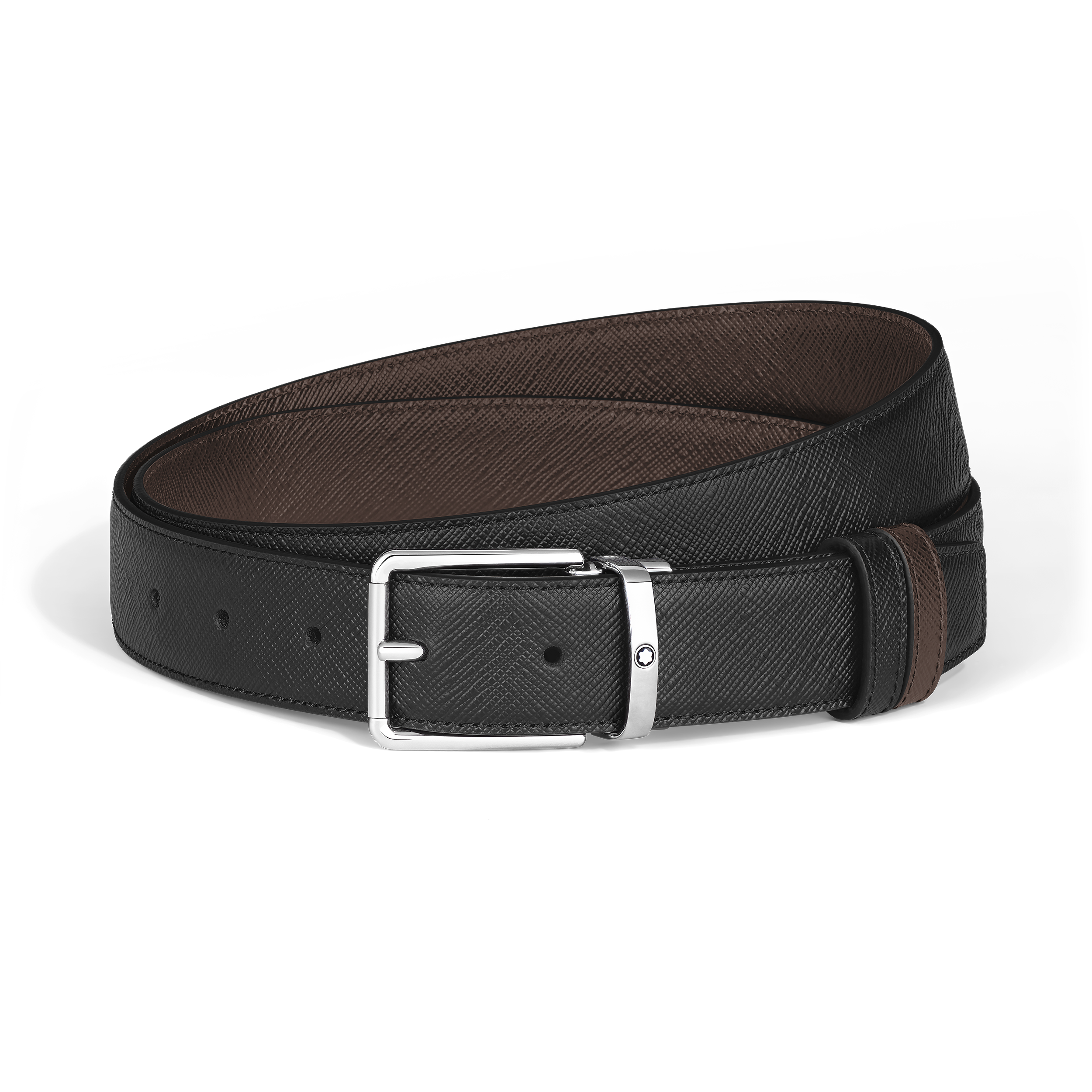 Montblanc - Everyday 30 Mm Reversible Belt In Sartorial Leather - Mb222359 - Belts Men's Black