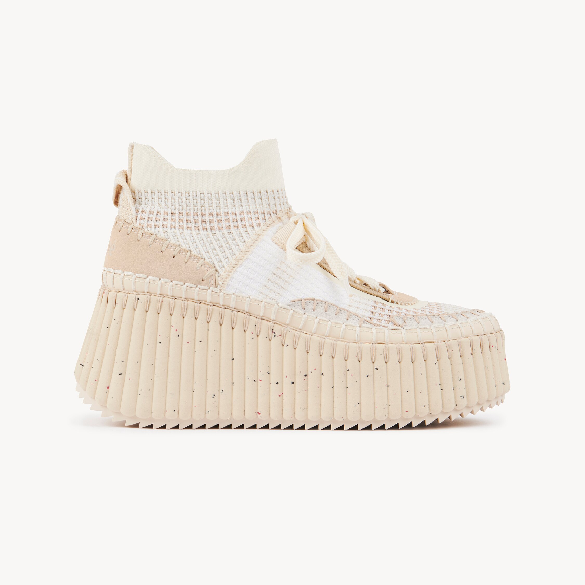 Chloé Nama Wedge Sneaker In Neutral