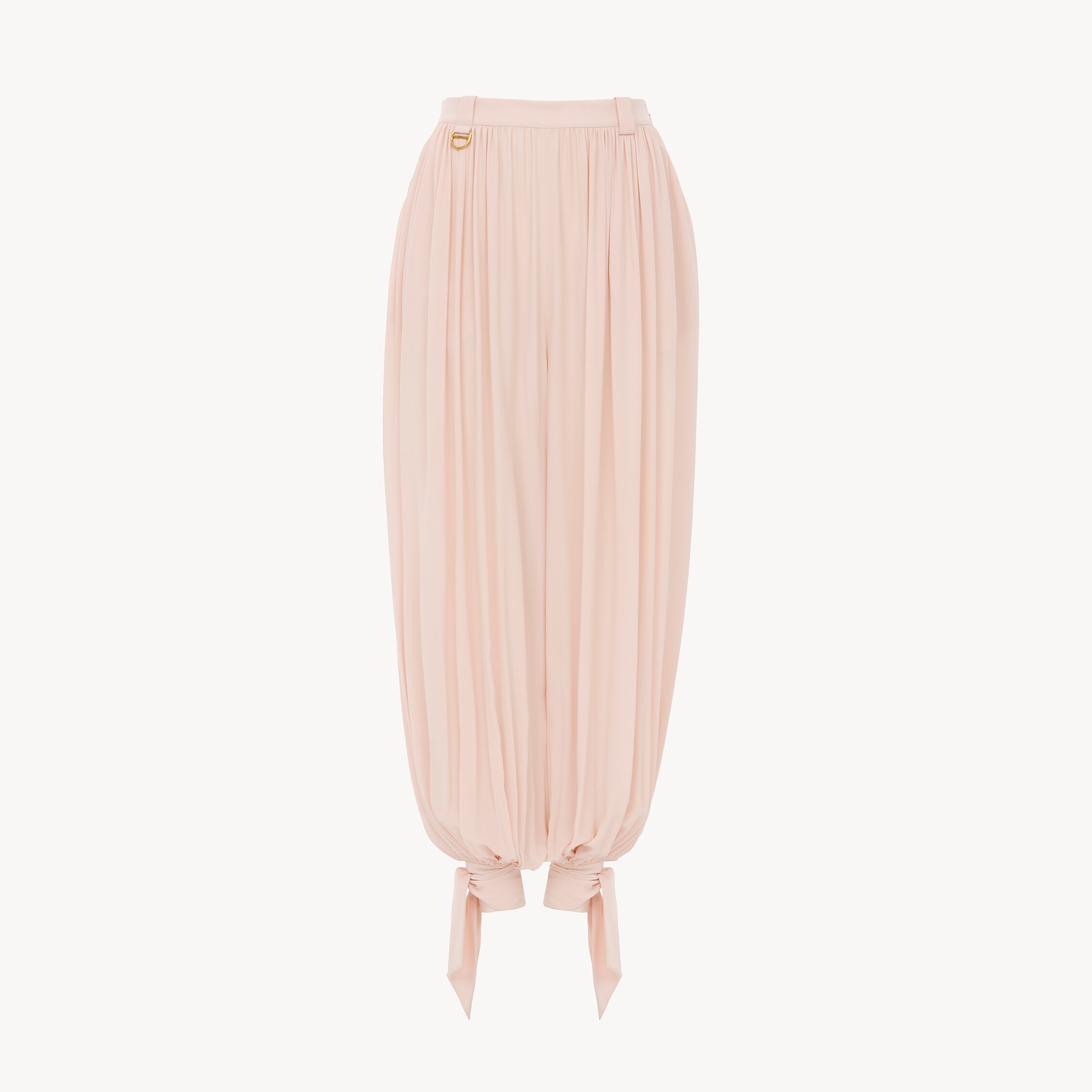 Chloé Pantalon Court Fluide En Soie In Neutral