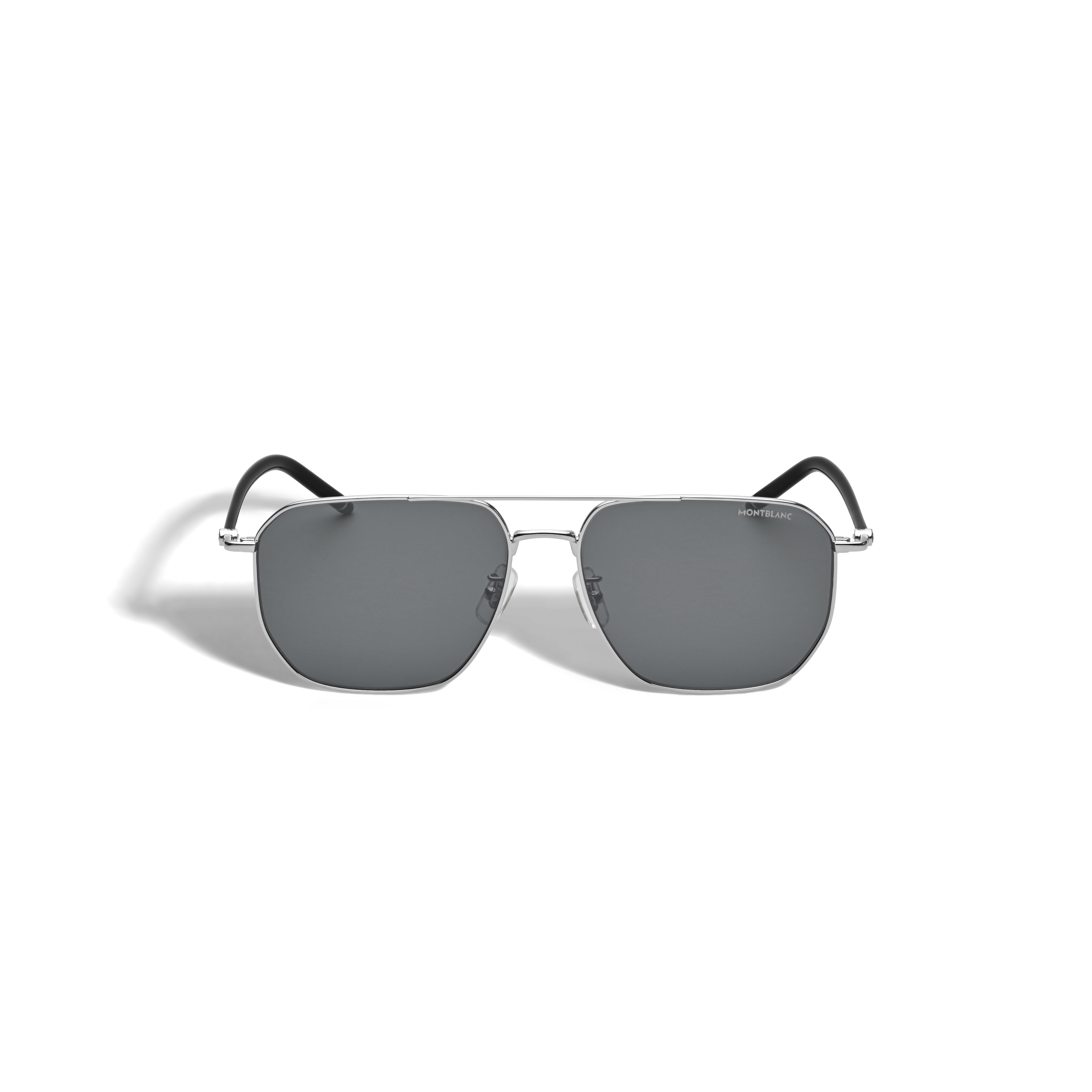  Montblanc - Gafas De Sol Cuadradas Con Montura De Metal Color Plateado - Plata - Acero - Mb134463 - Gafas De Sol 